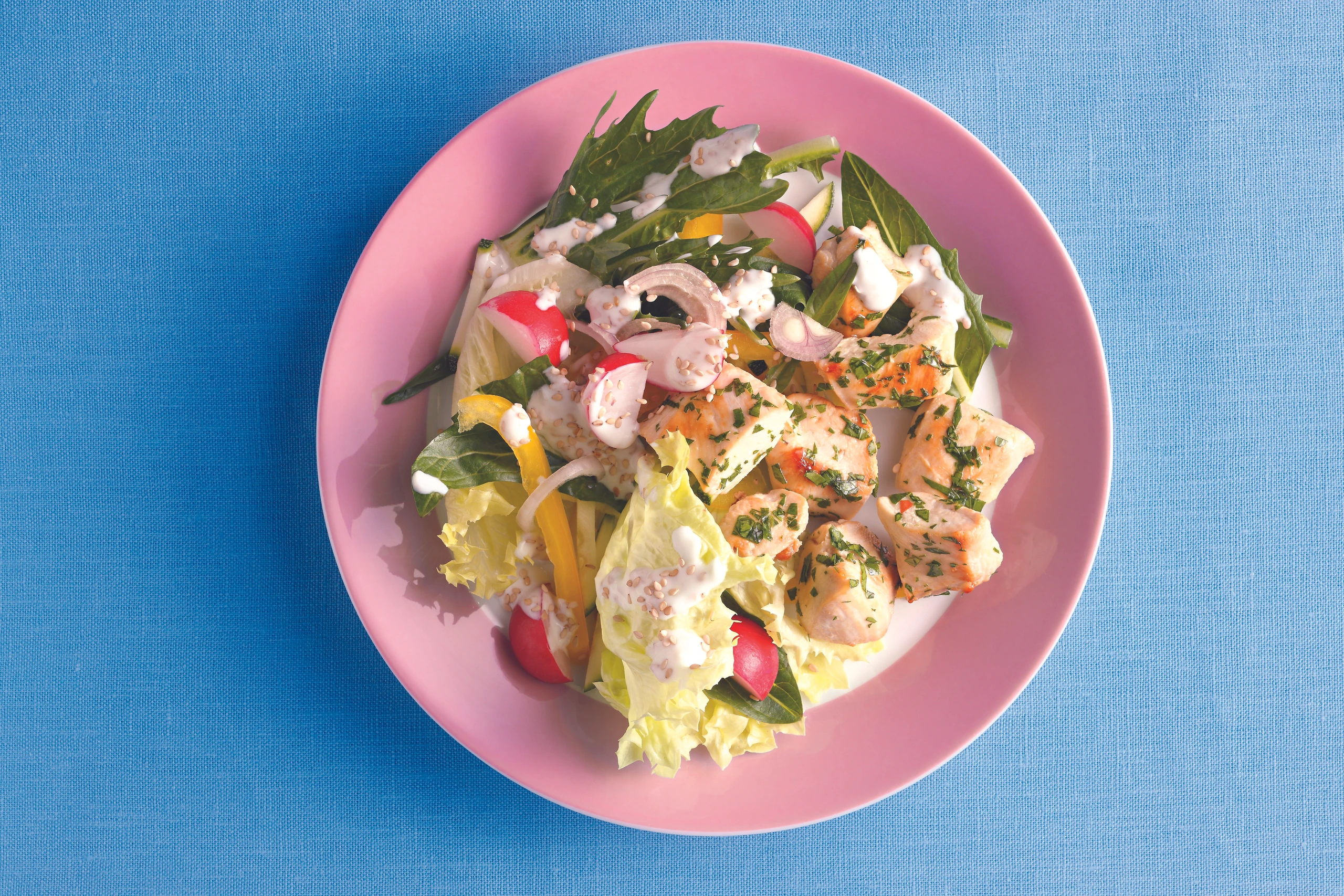 Vitaminsalat mit Kräuterhuhn