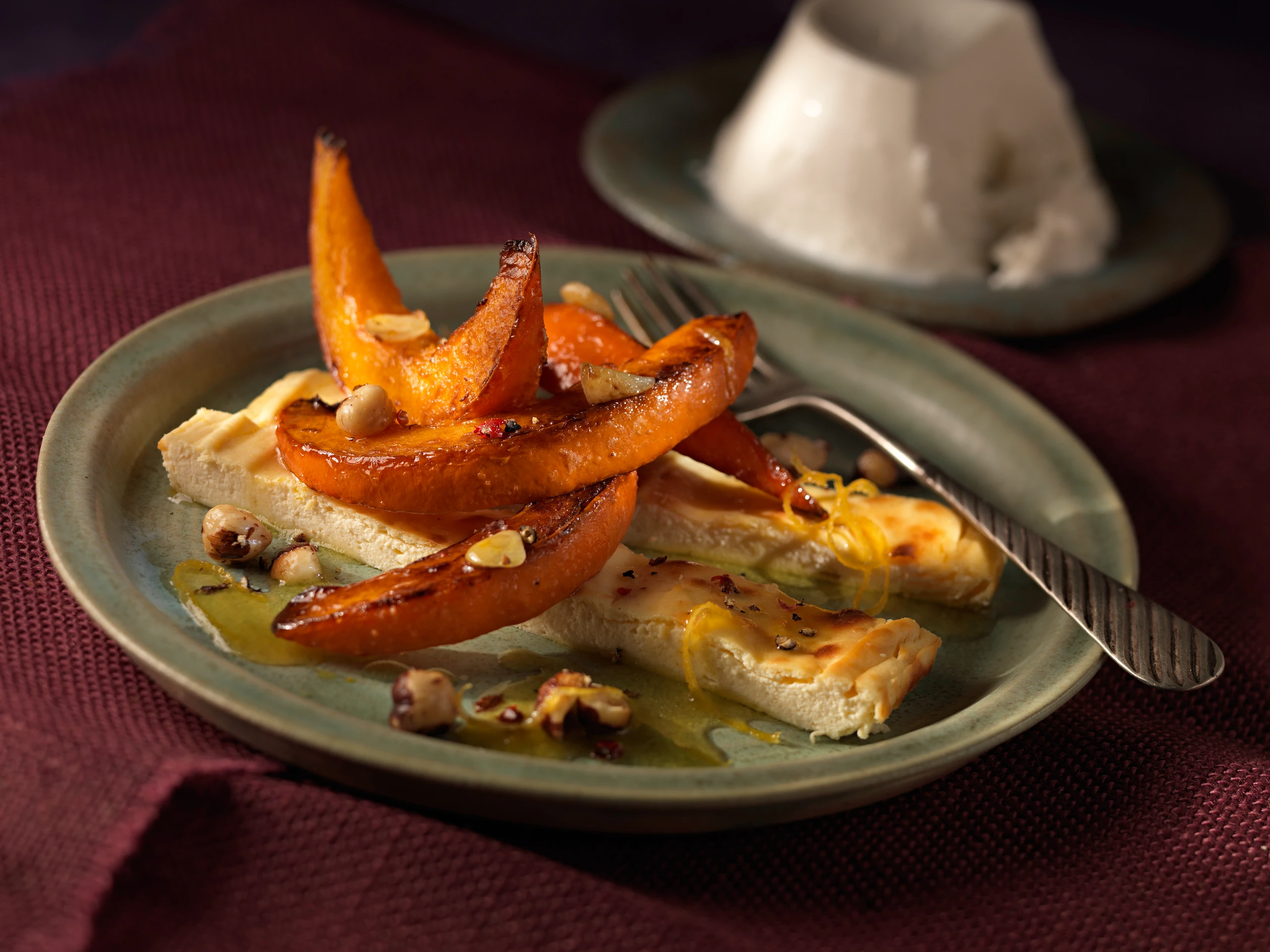 Gebackener Ricotta mit Honig-Kürbis