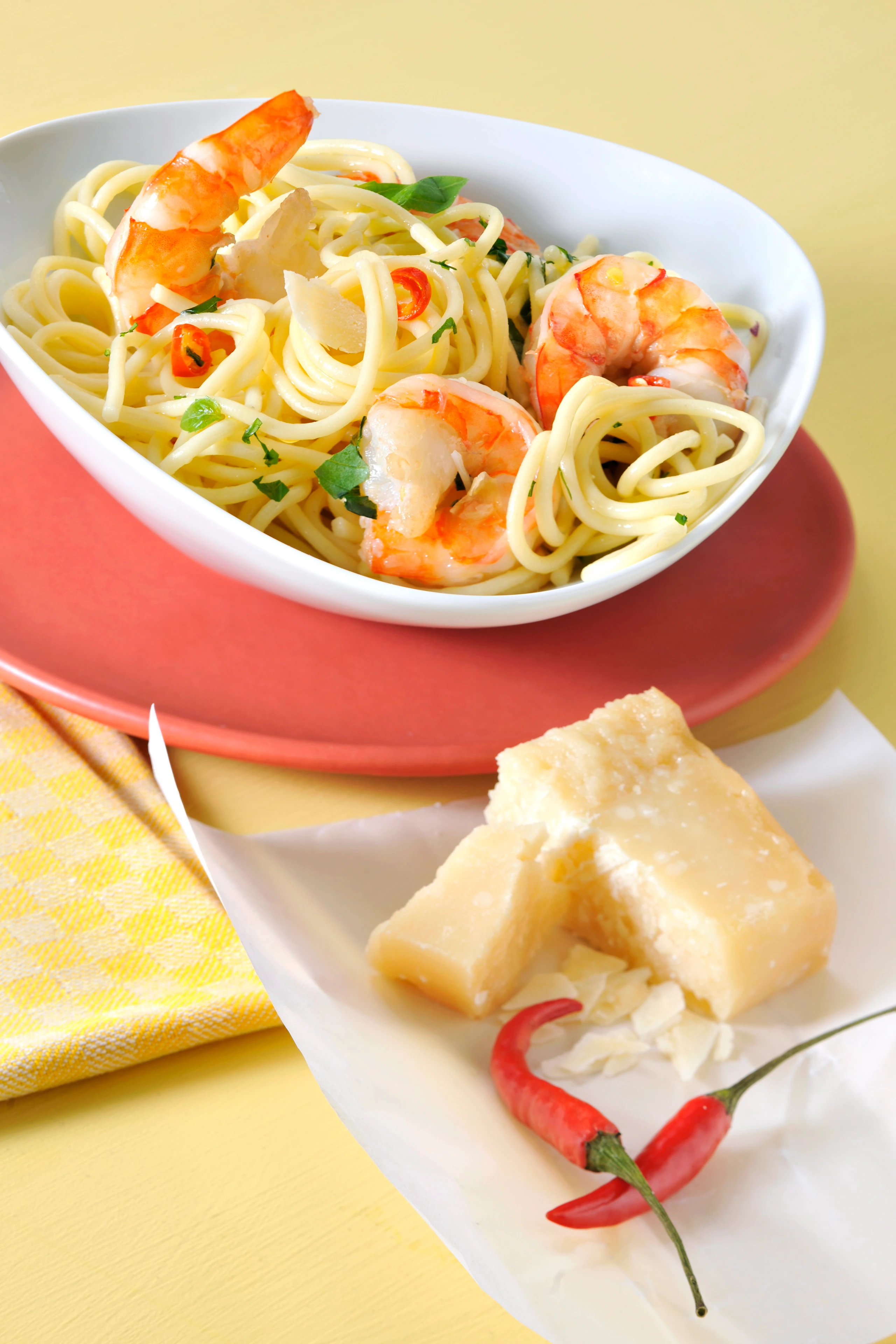 Spaghetti aglio, olio e gamberi