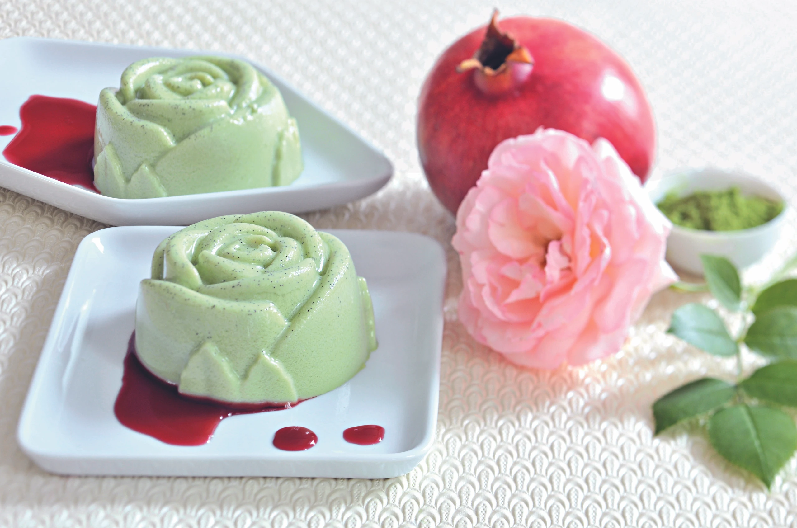 Veganer Grüntee-Vanille-Pudding