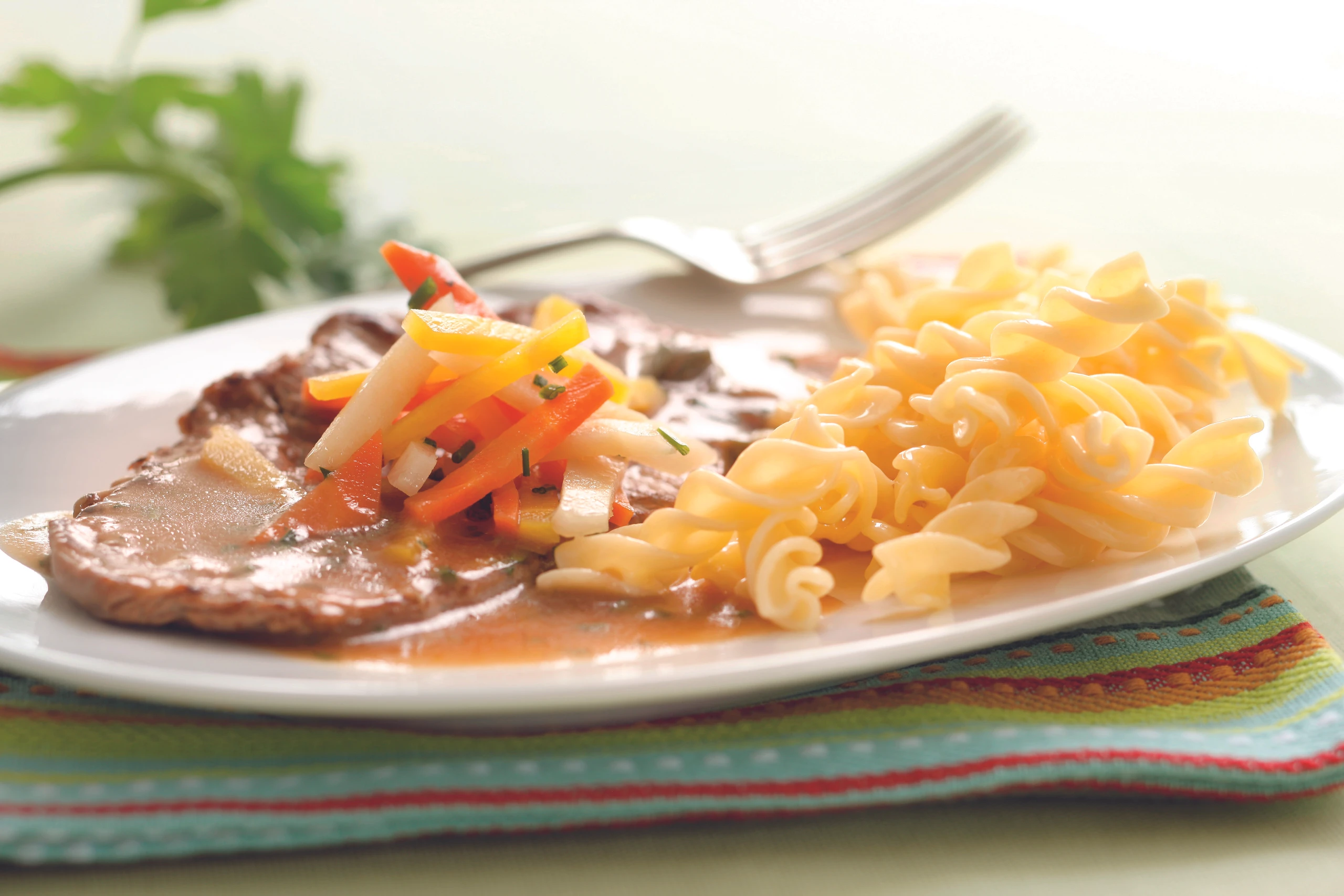 Rindschnitzel mit Wurzelgemüse