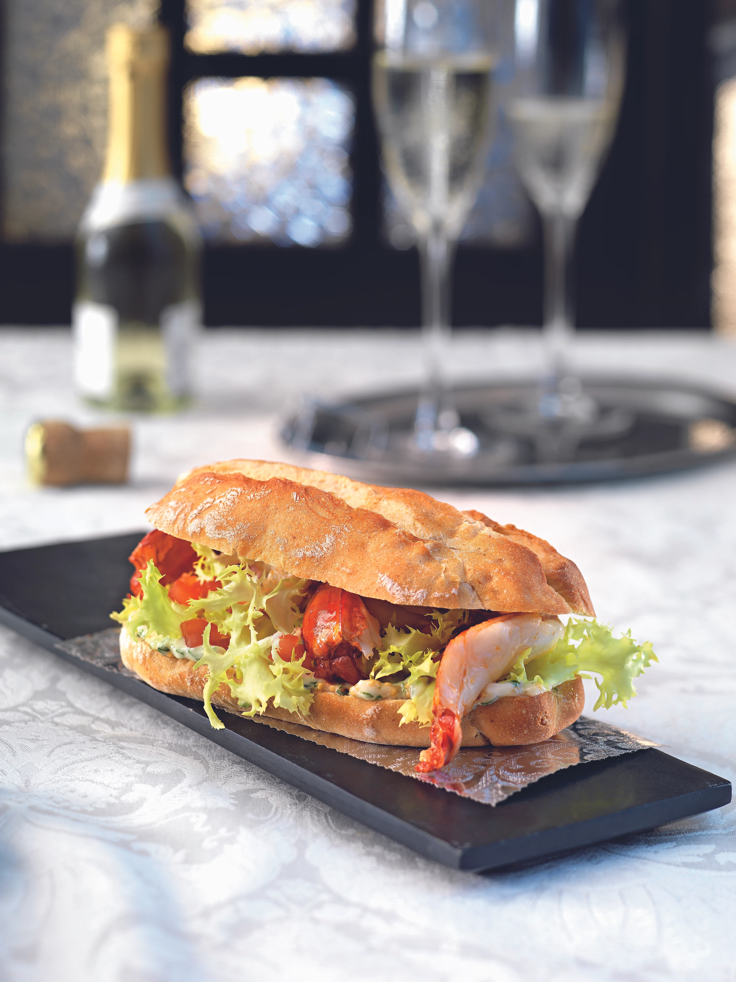 Garnelen Burger mit Estragon-Mayonnaise