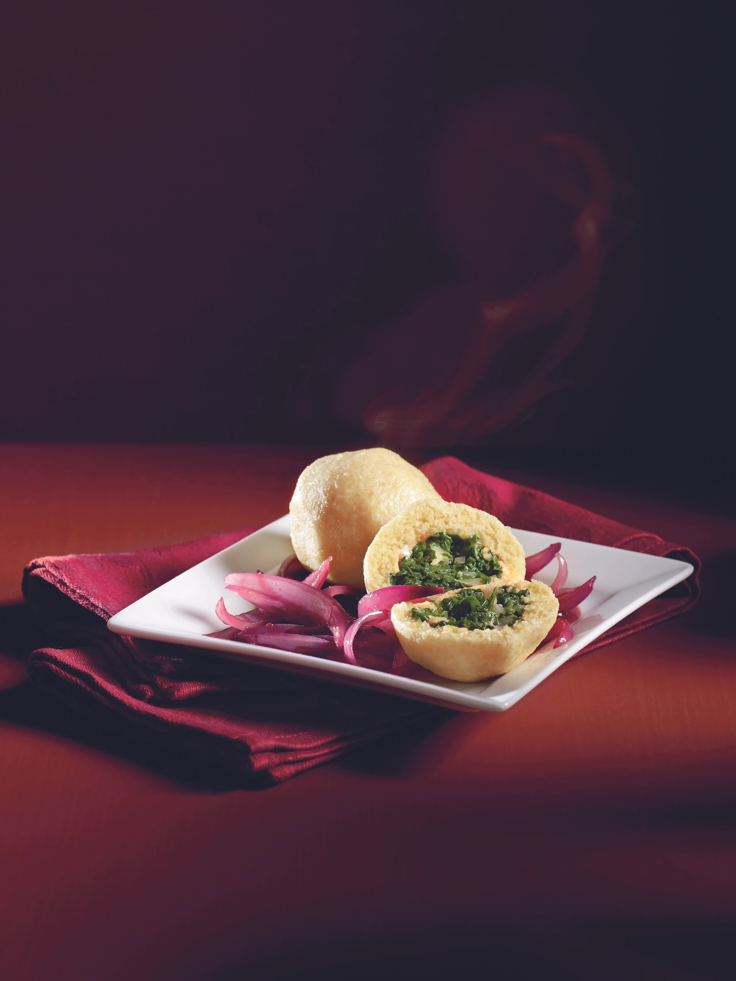 Polentaknödel mit Mangoldfülle