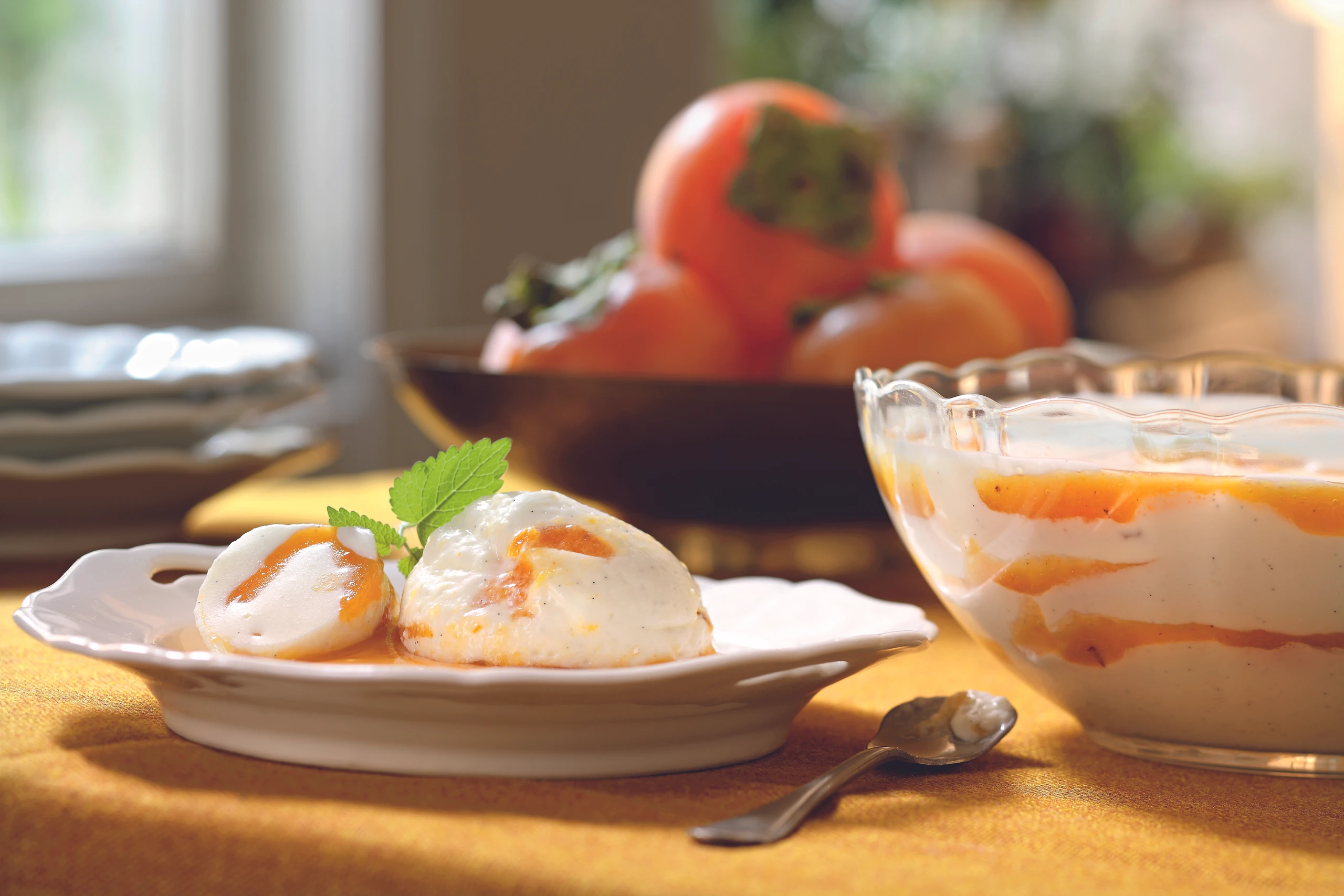 Zitronencreme mit Kaki