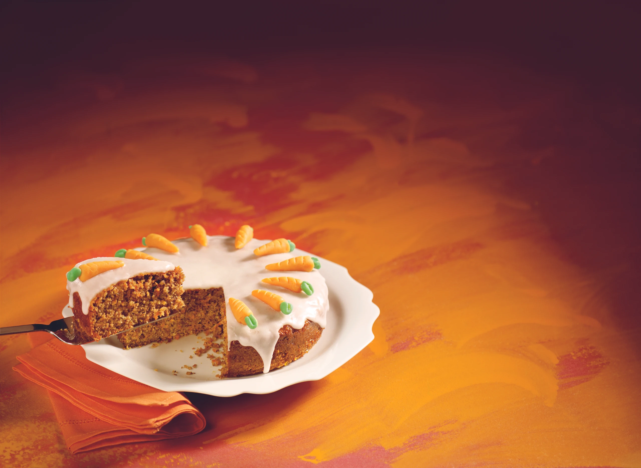 Karottentorte mit Zuckerglasur