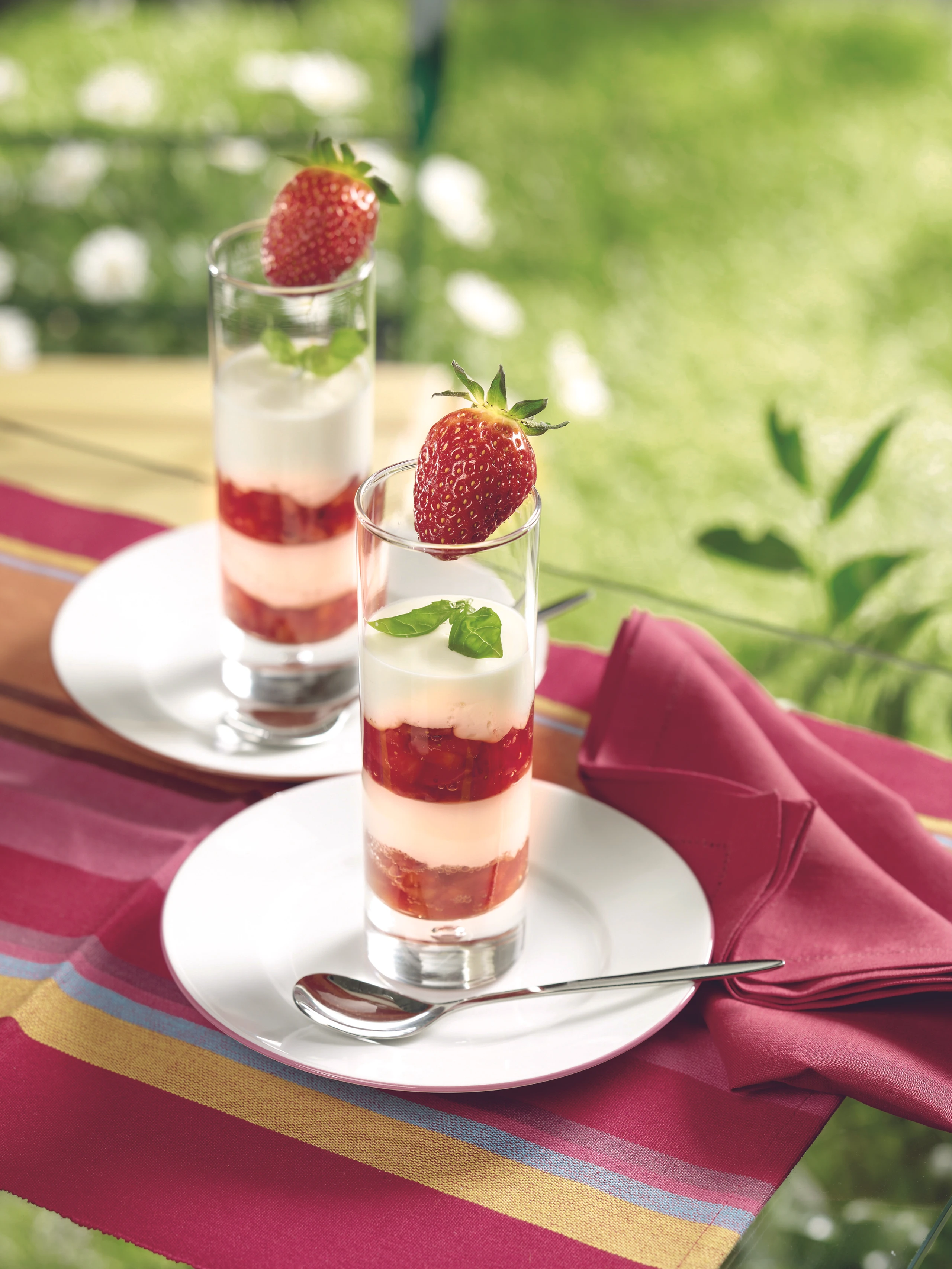 Panna cotta mit Basilikum