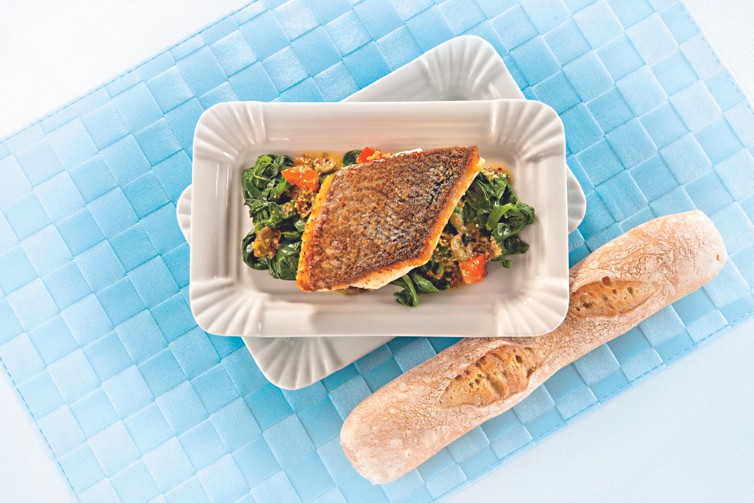 Wolfsbarsch mit Blattspinat