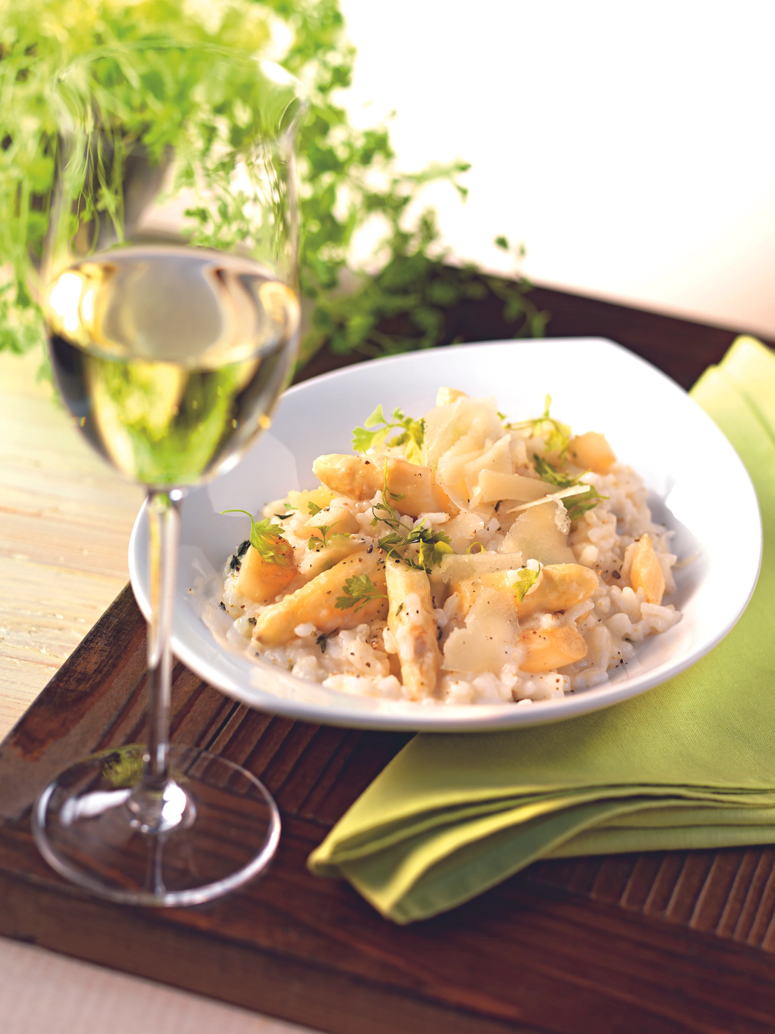 Spargelrisotto mit Gorgonzola