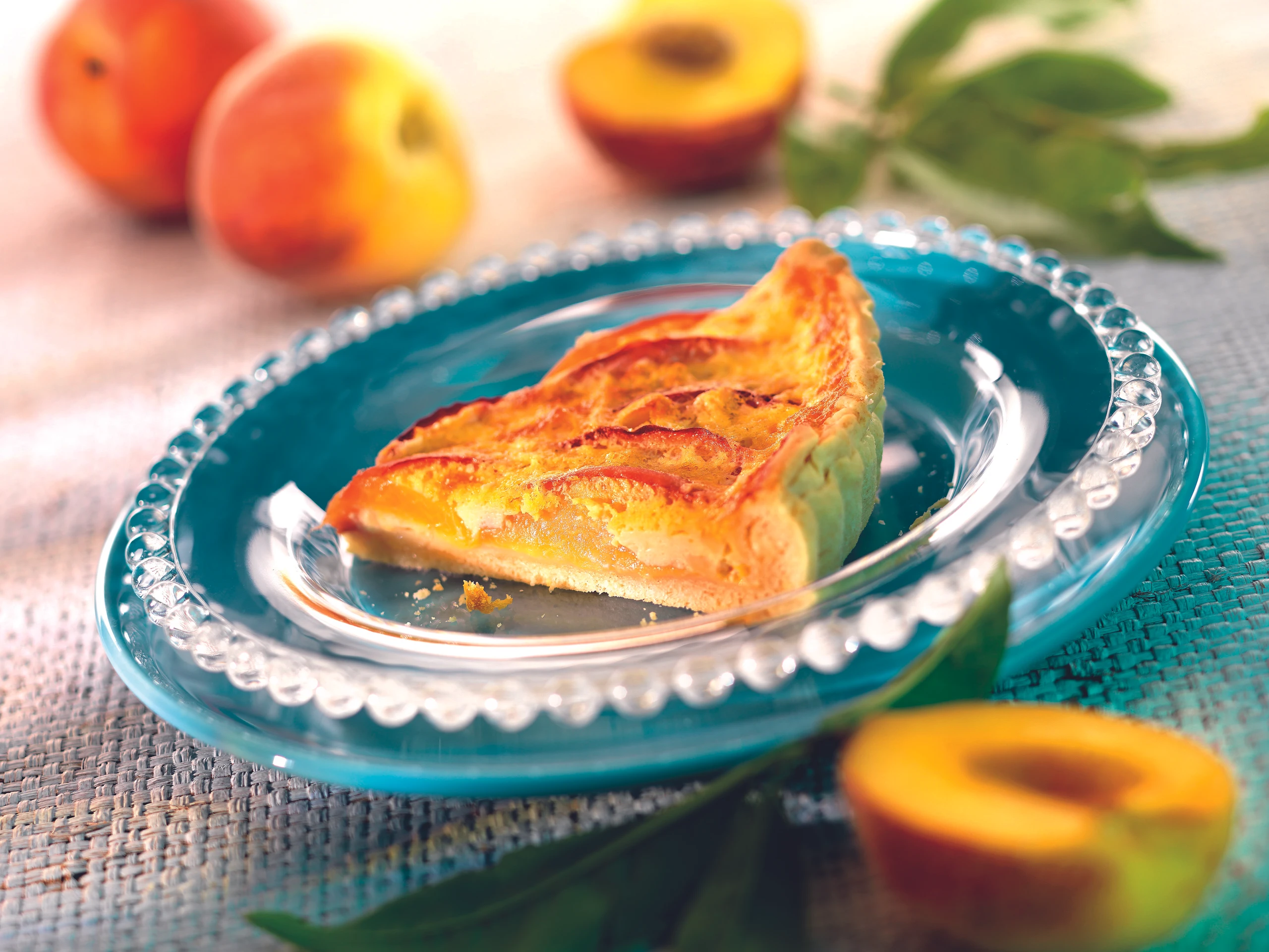 Pfirsichtarte mit Joghurtcreme