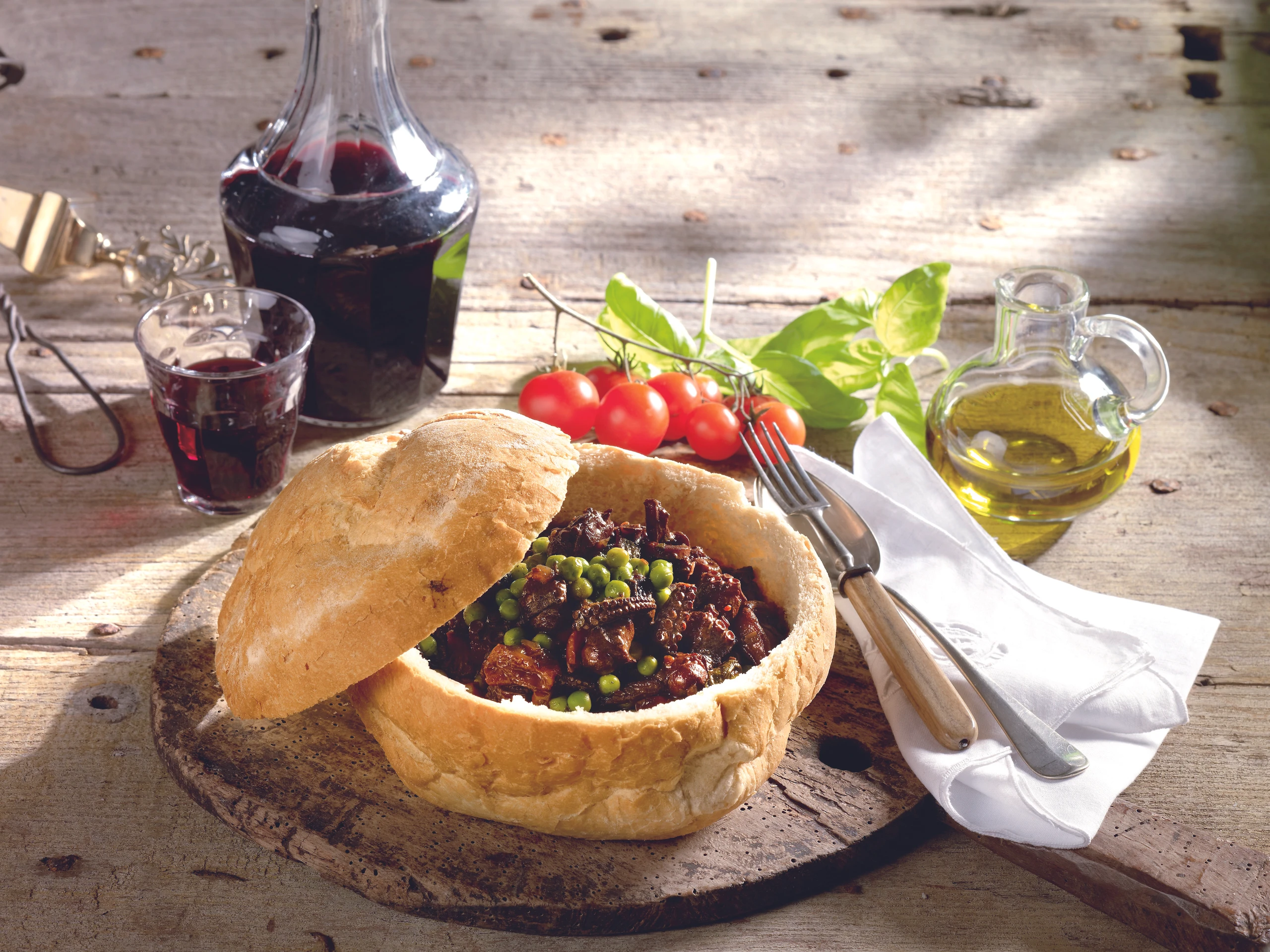 Polpo in terrina: Oktopus in Rotweinsauce