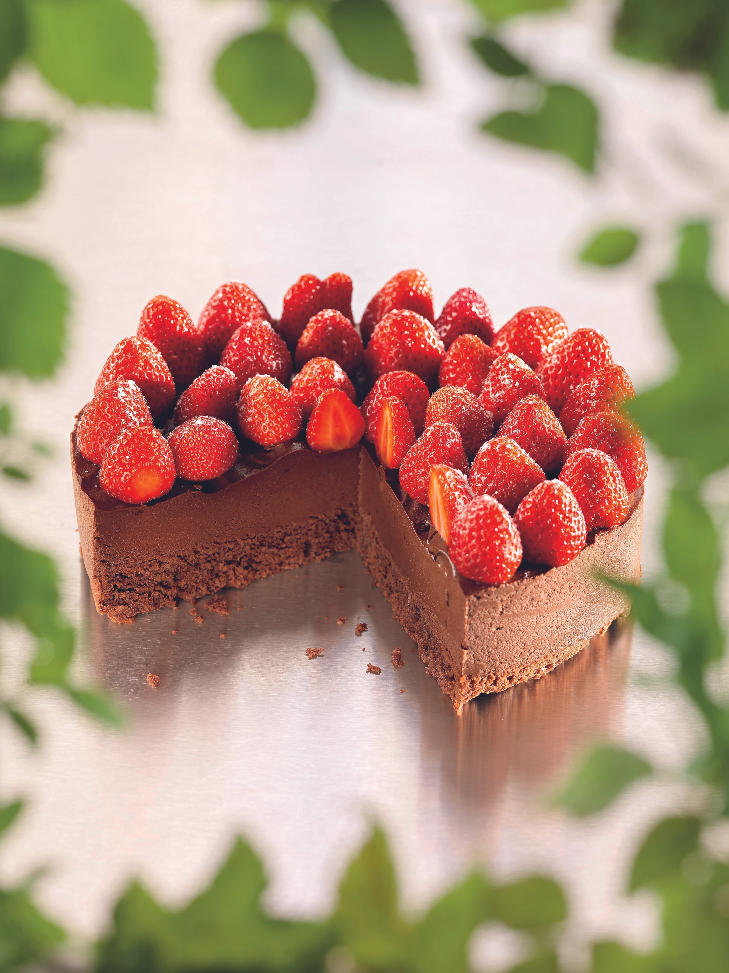 Schokotorte mit Erdbeeren