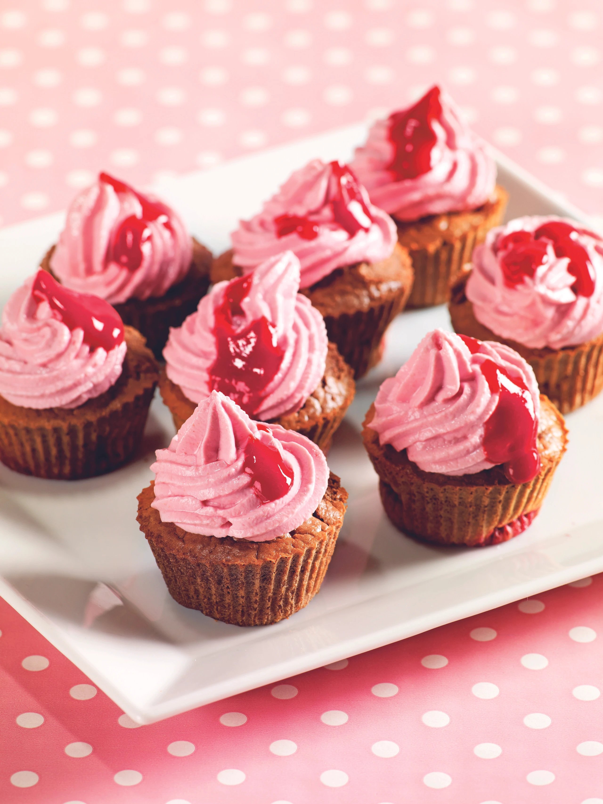 Himbeer-Schoko-Cupcakes