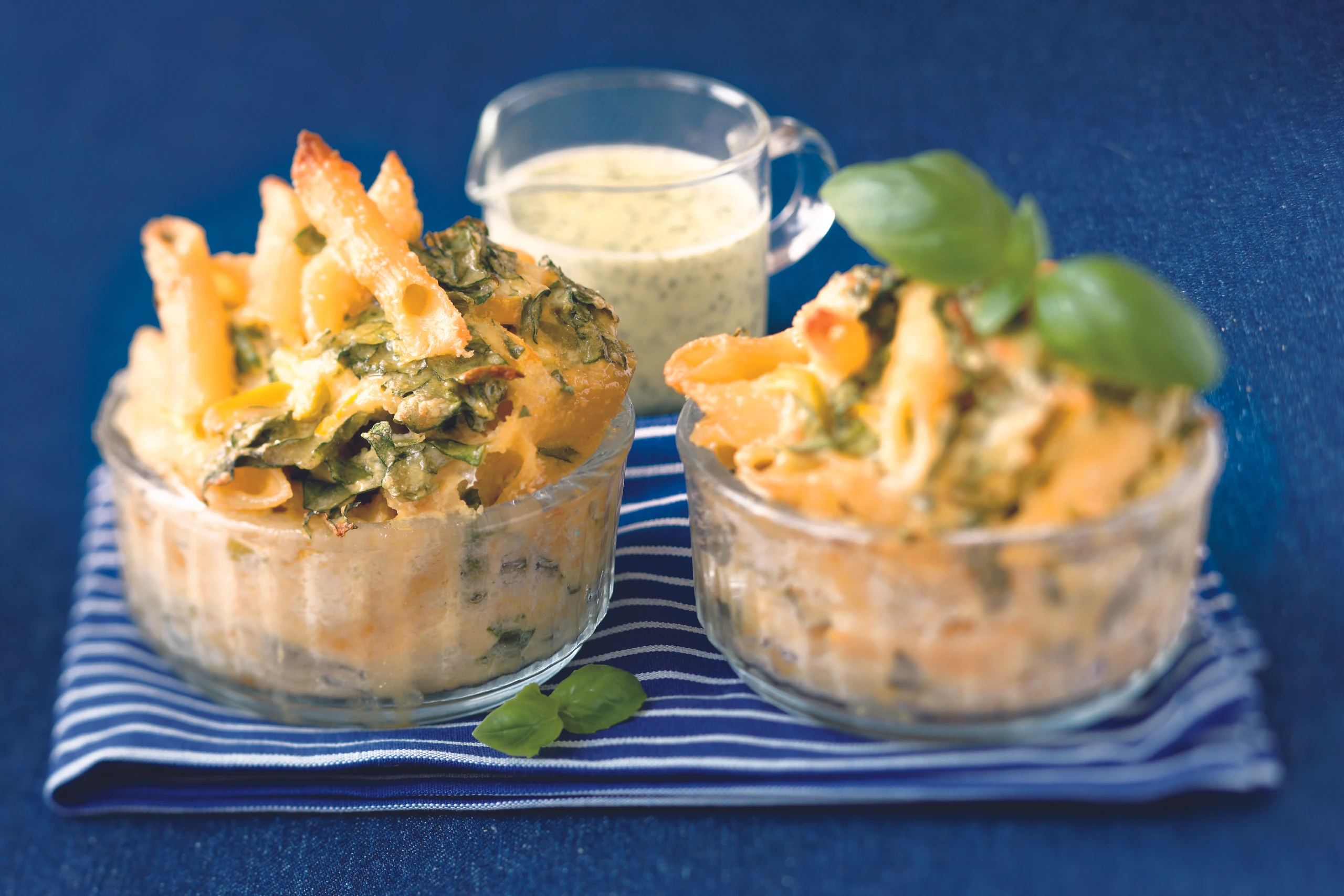 Pasta-Auflauf mit Spinat