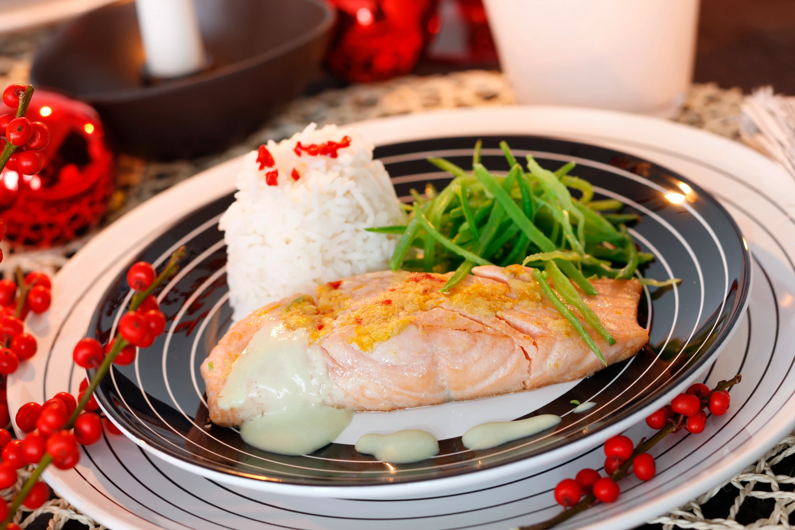 Marinierter Lachs mit Wasabisauce