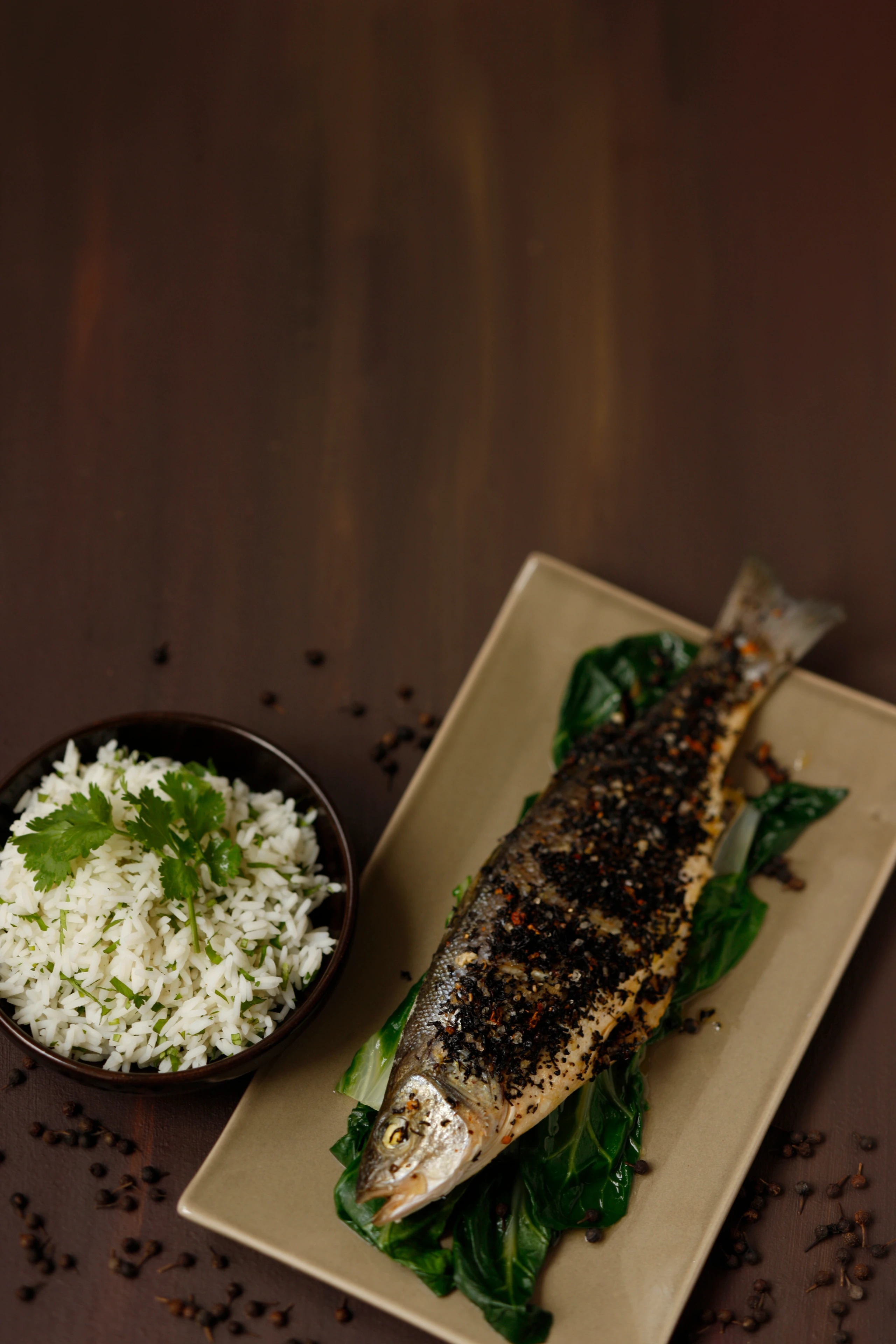 Wolfsbarsch in Pfeffertee