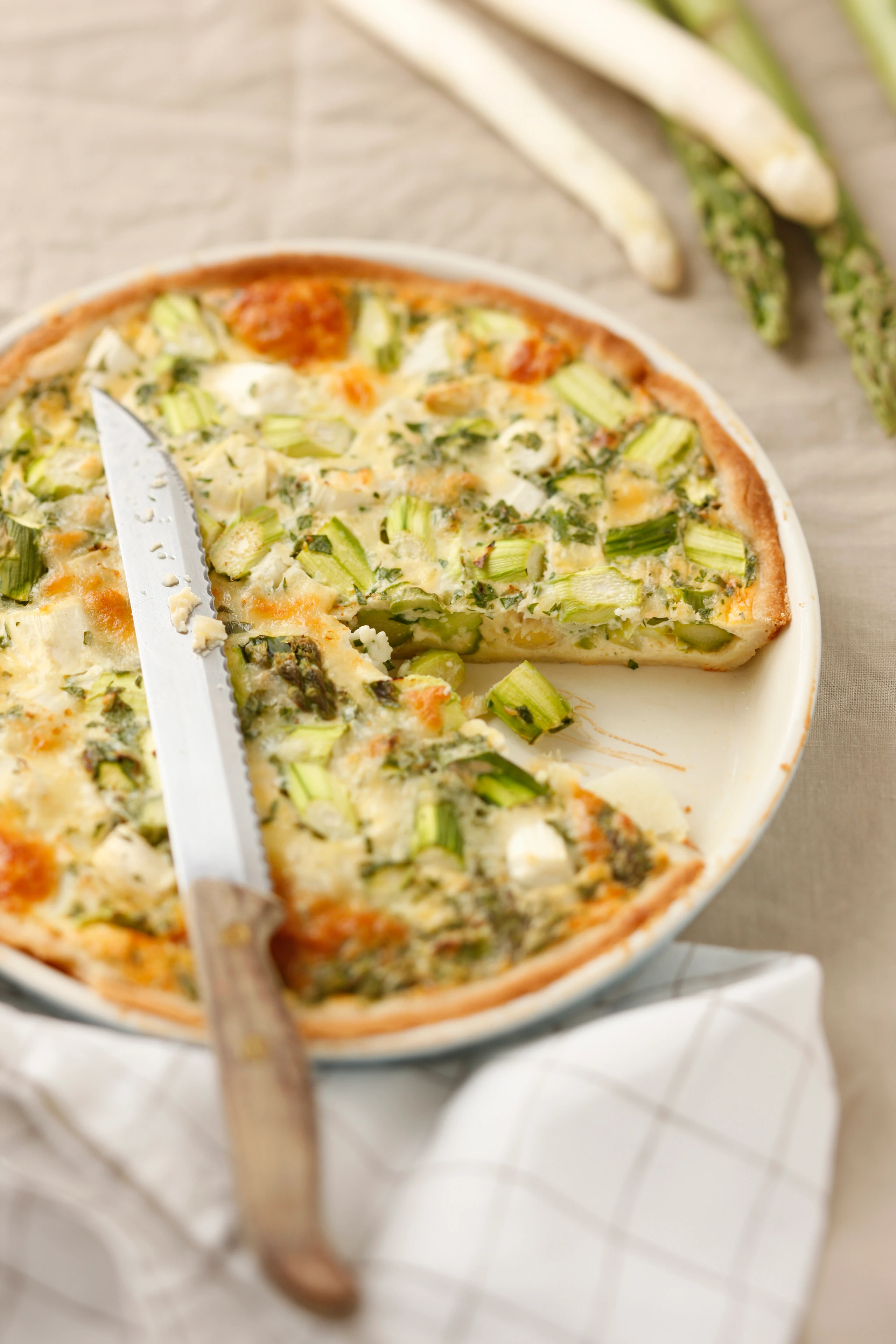 Spargeltarte grün-weiß