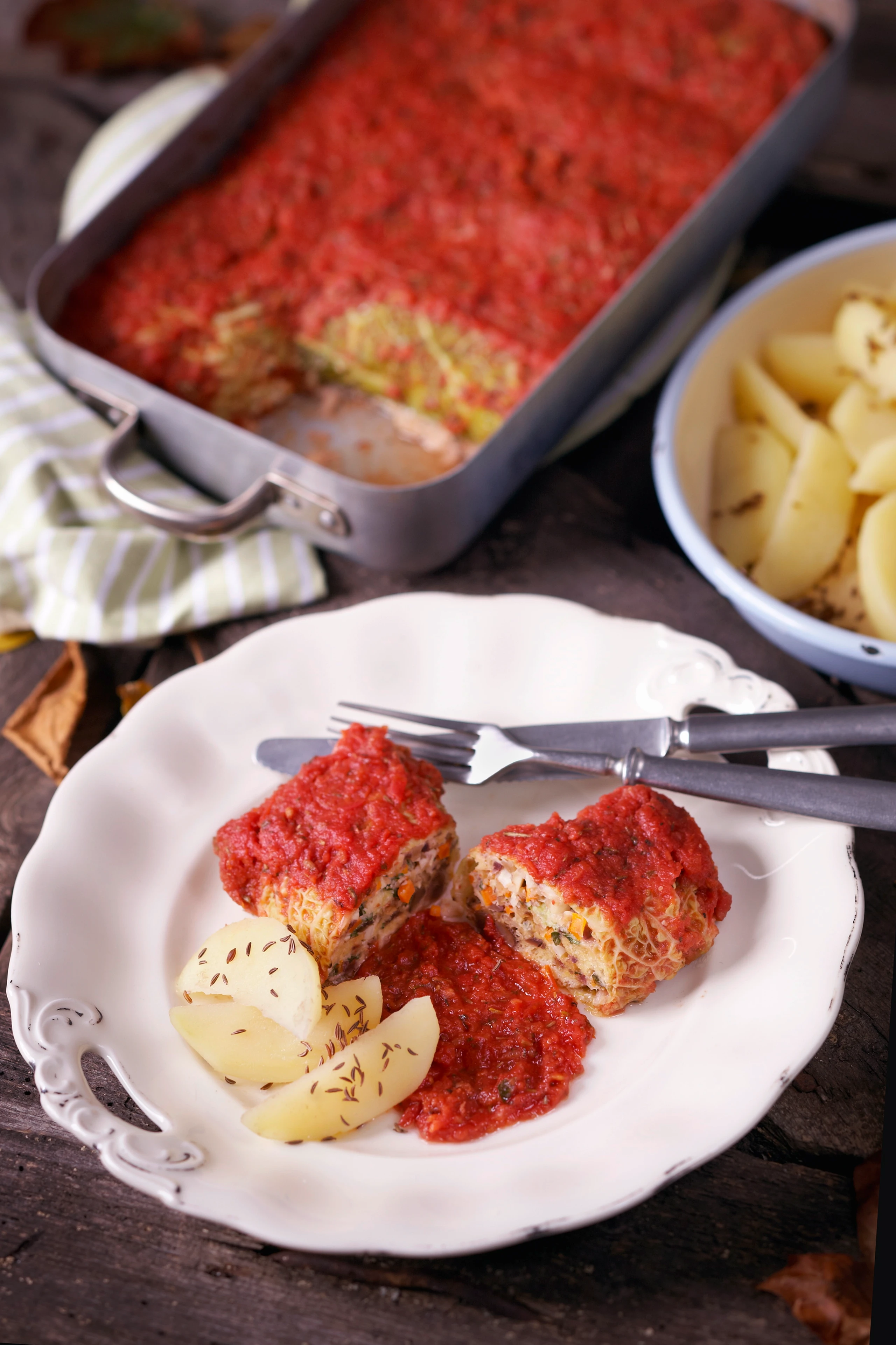 Kohlrouladen mit Maroni-Gemüsefülle