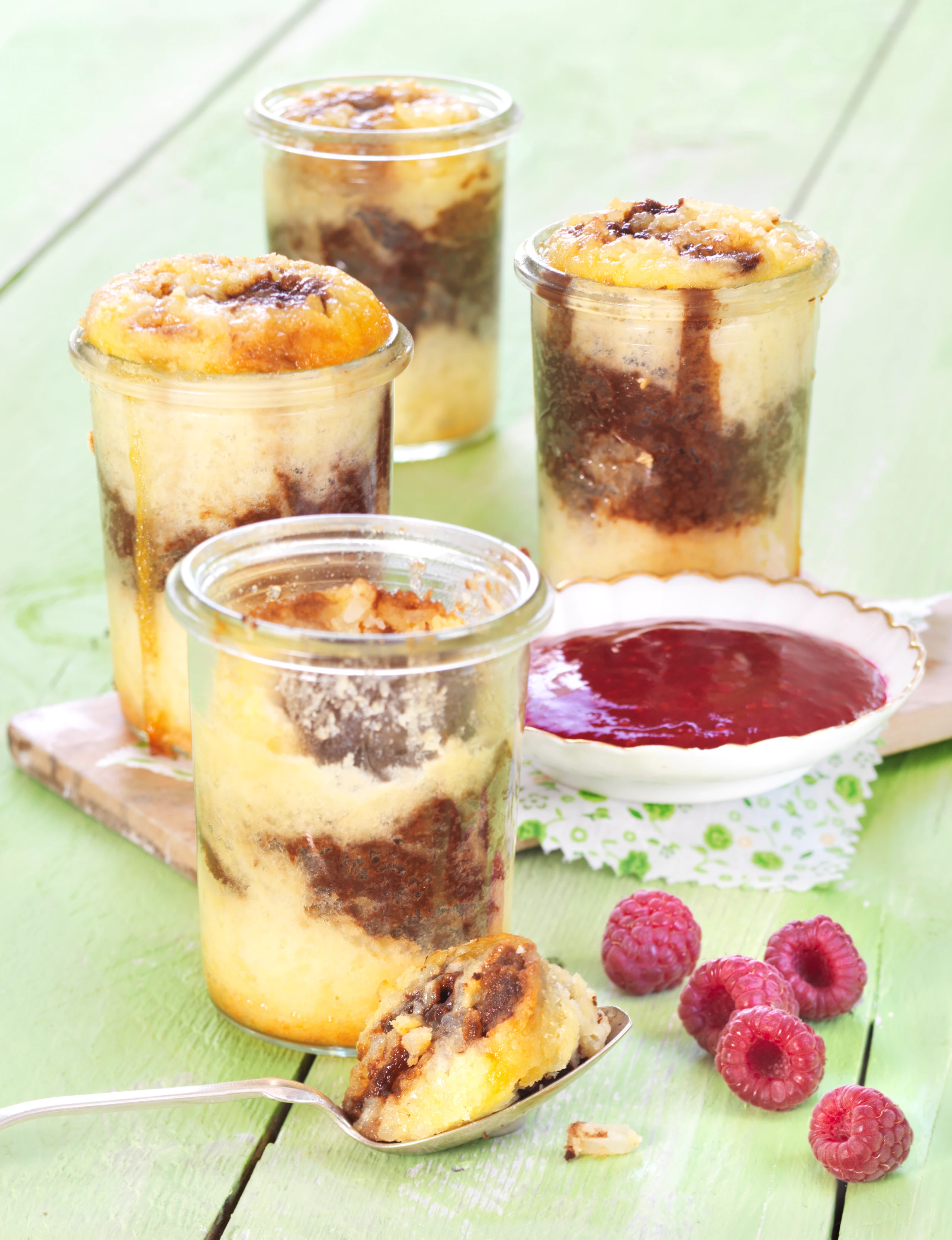 Reisauflauf mit Himbeersauce