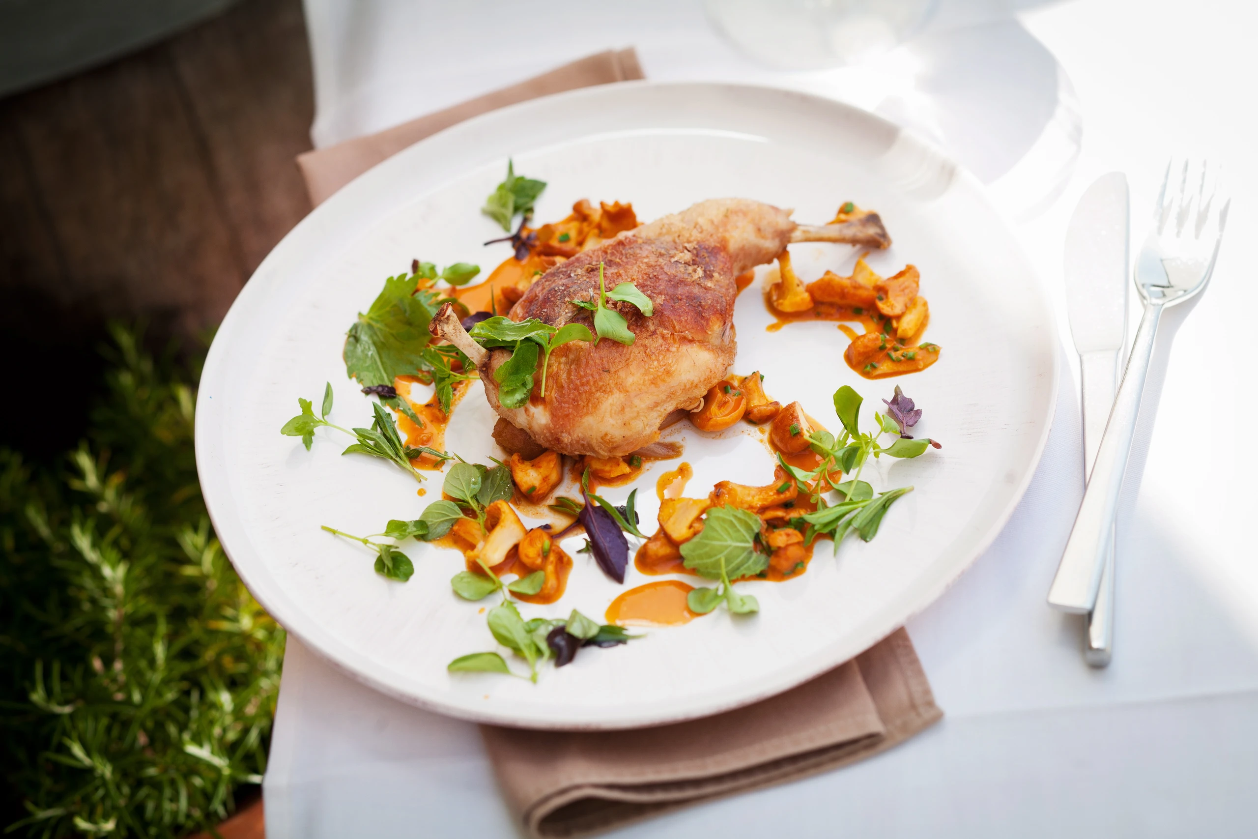 Stubenkücken mit Schwammerlsauce