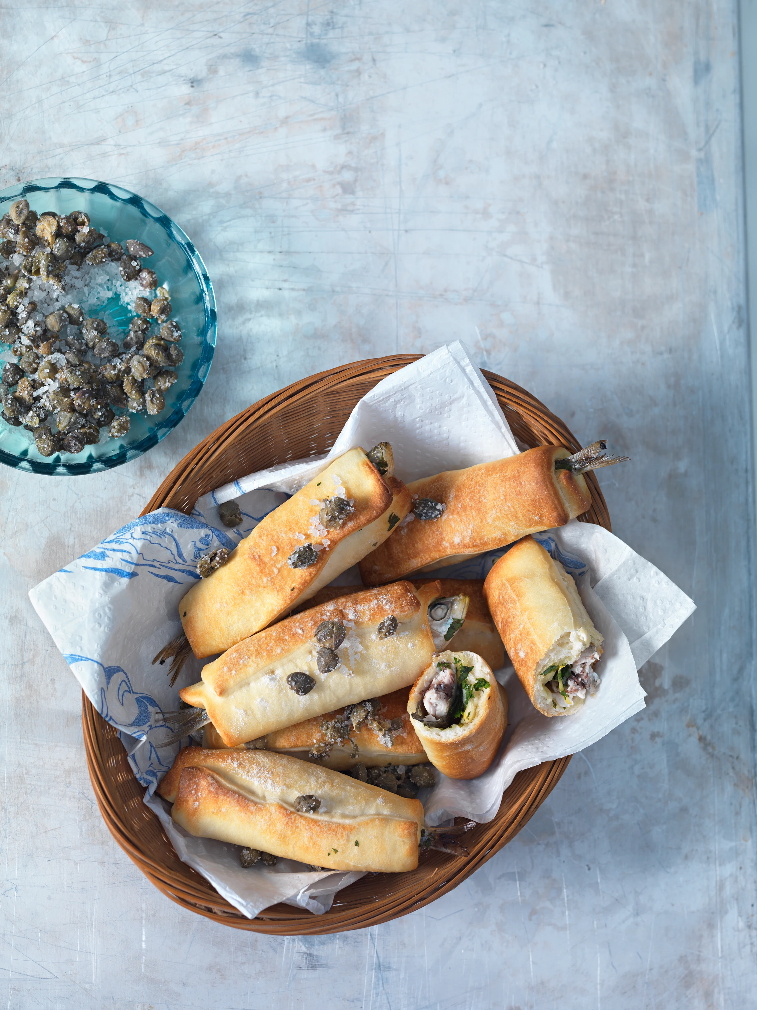 Sardinenciabatta mit Meersalz-Kapern