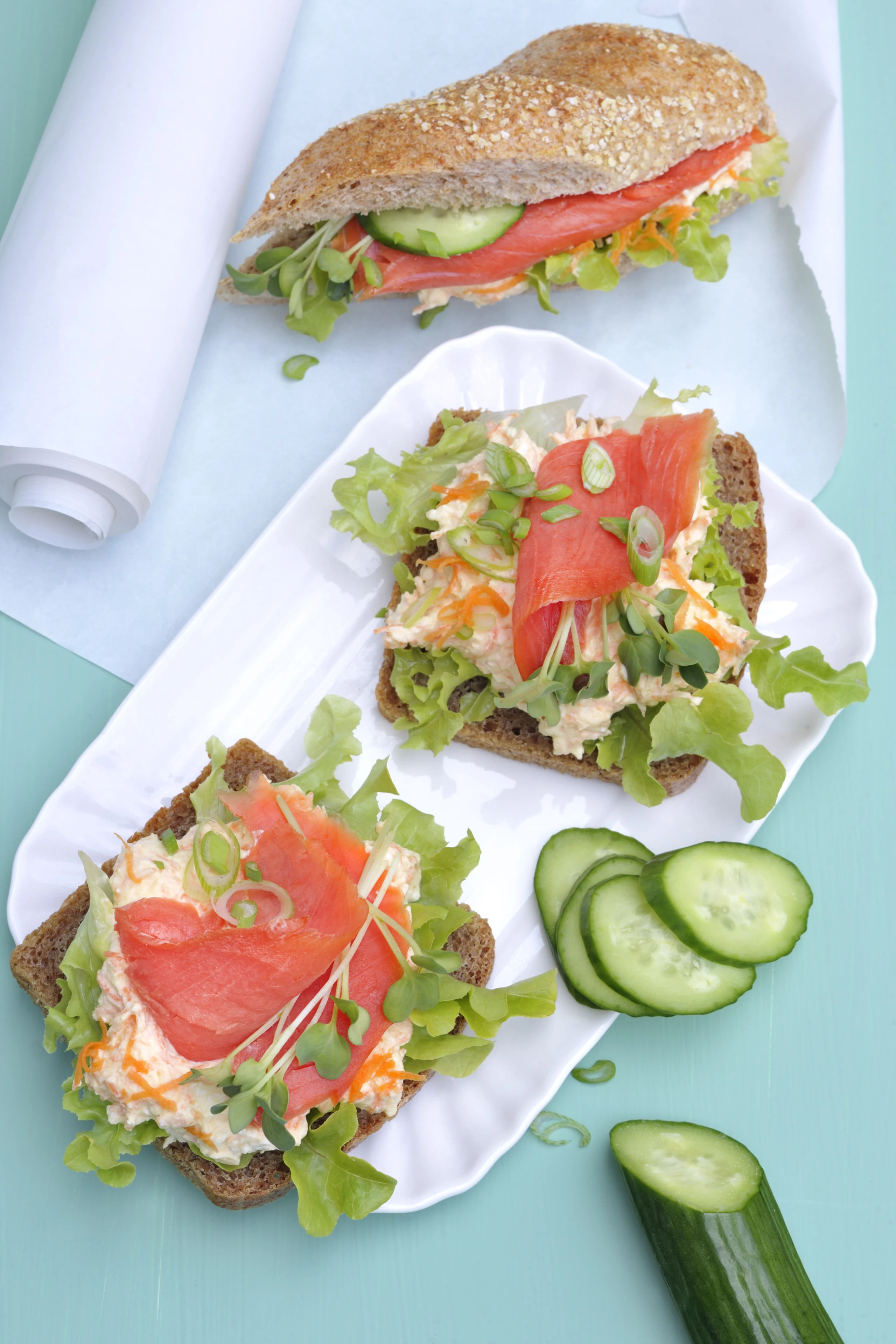 Lachsbrote mit Karottencreme