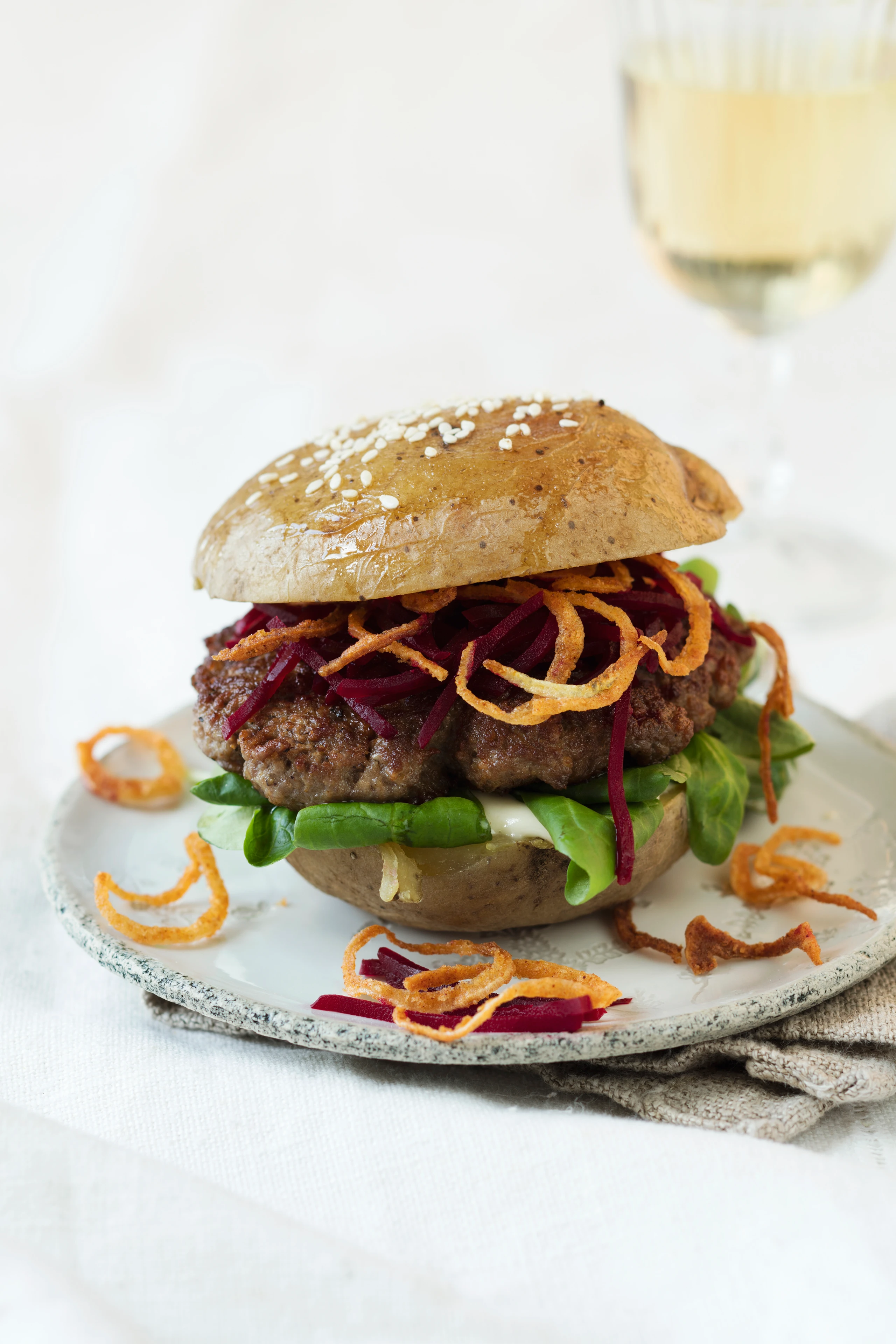 Erdäpfelburger mit Trüffelmayonnaise