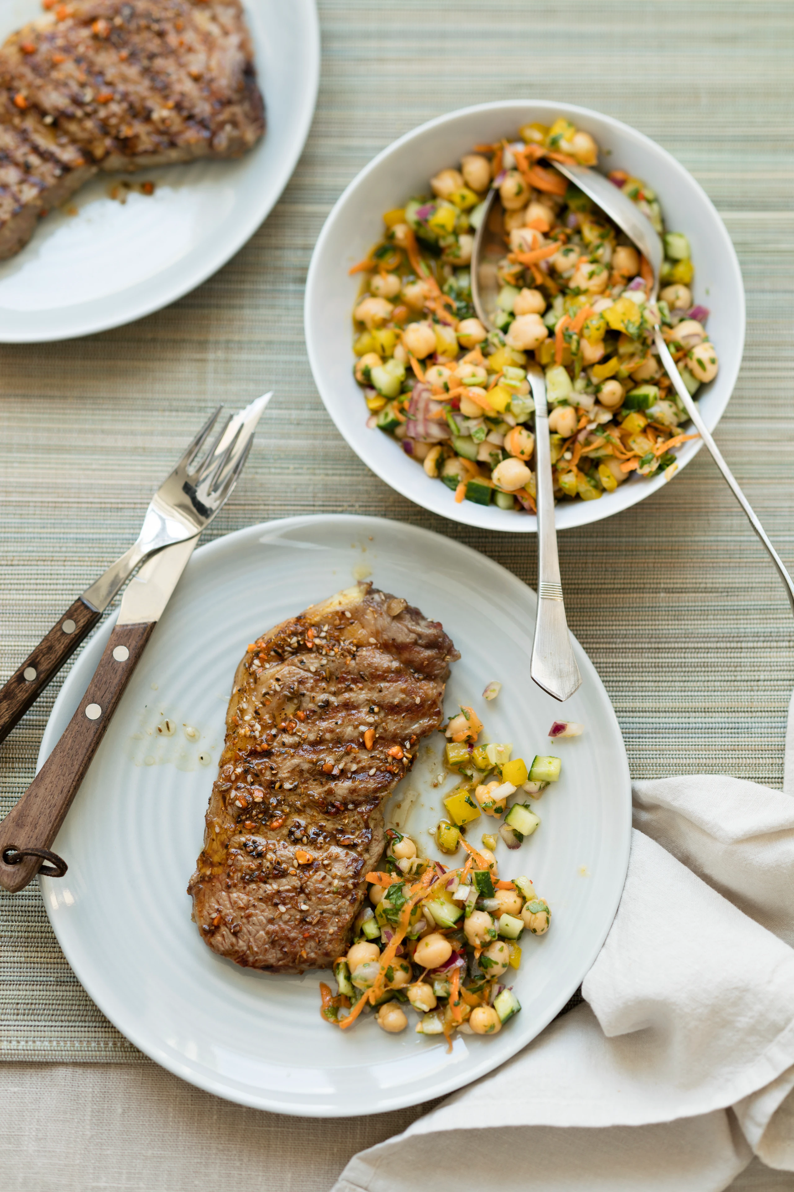 Entrecôte mit Kichererbsen