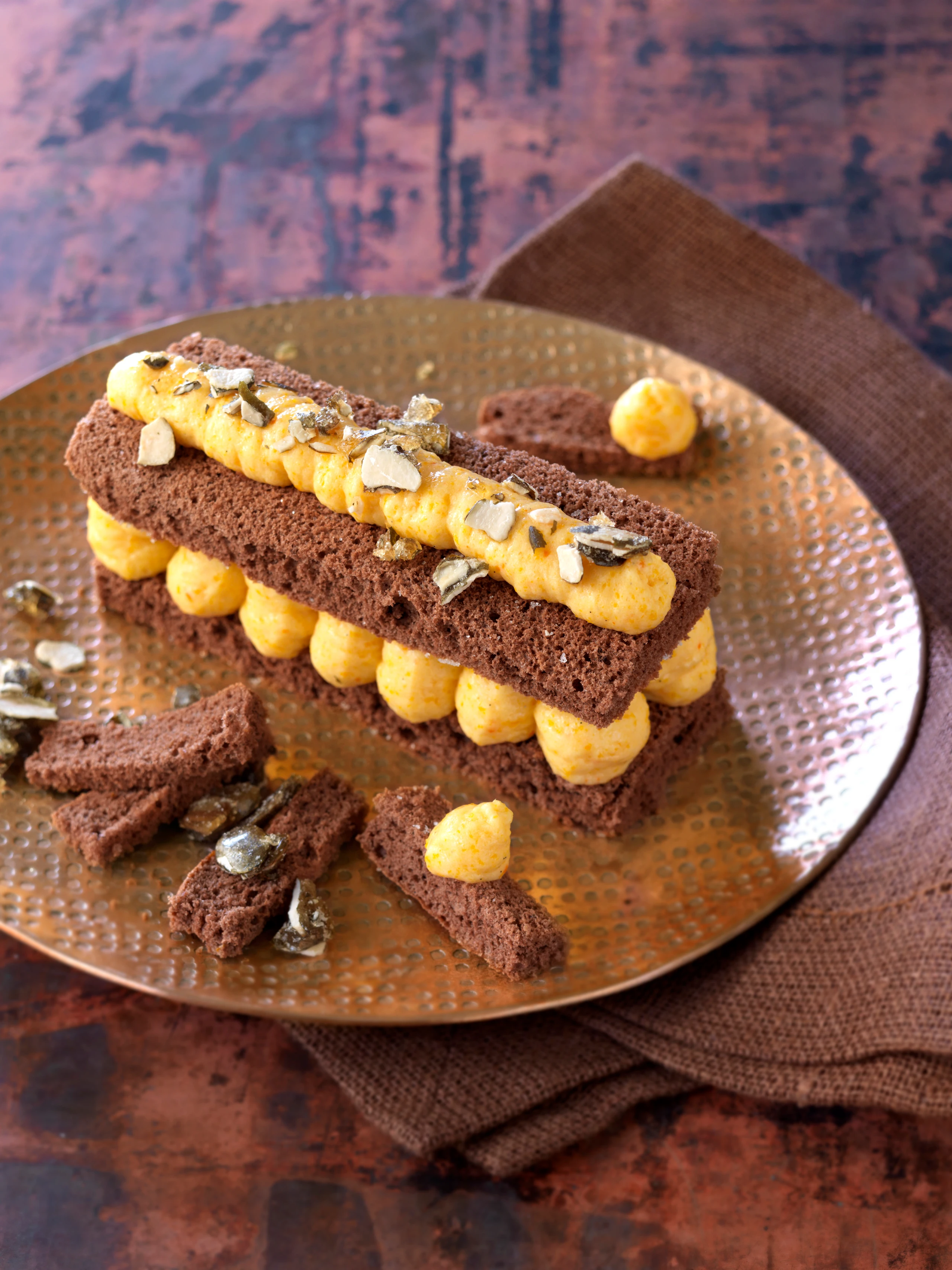 Kürbis-Orangenschnitte mit Krokant