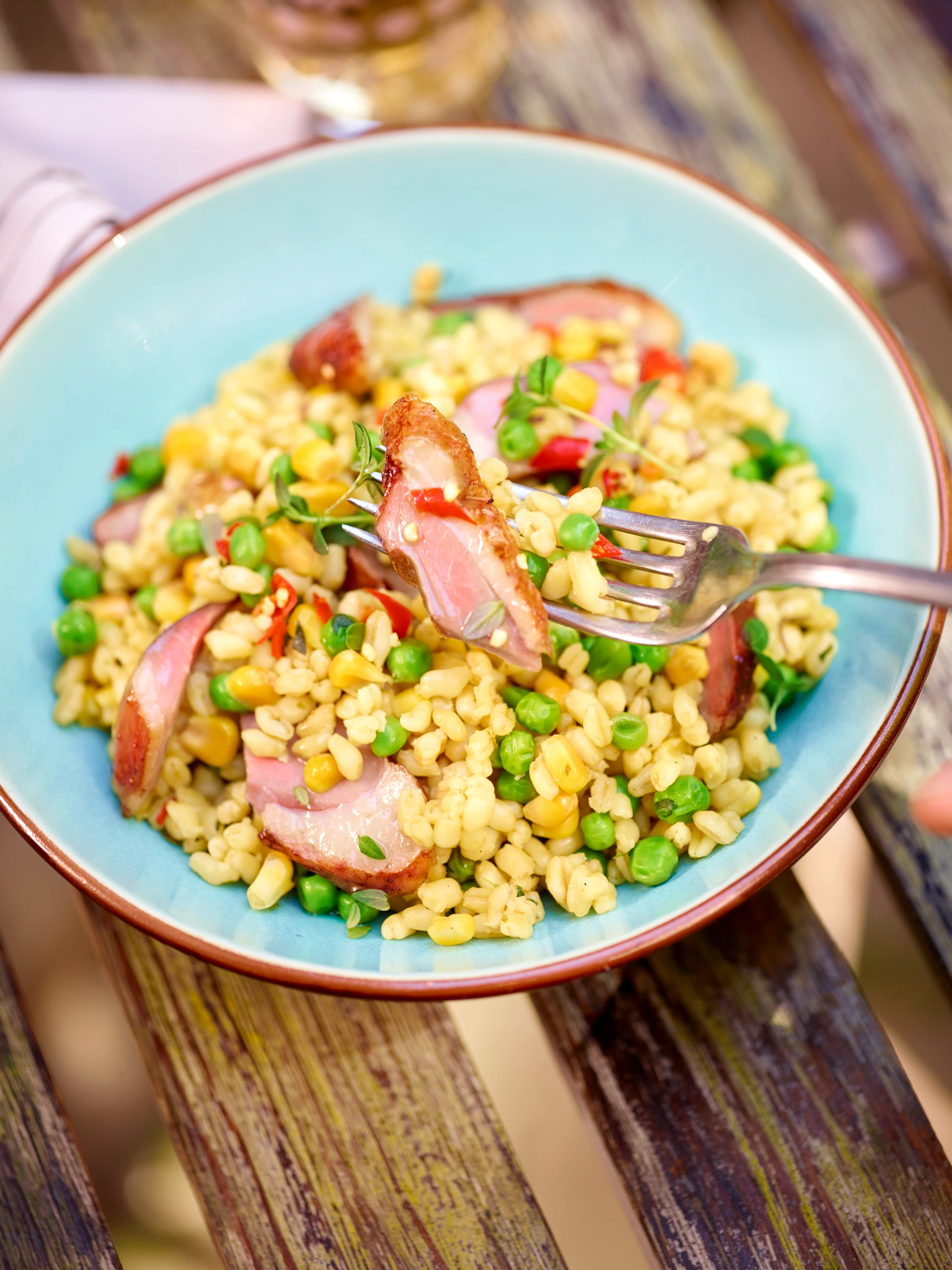 Entenbrust mit Gemüseweizen