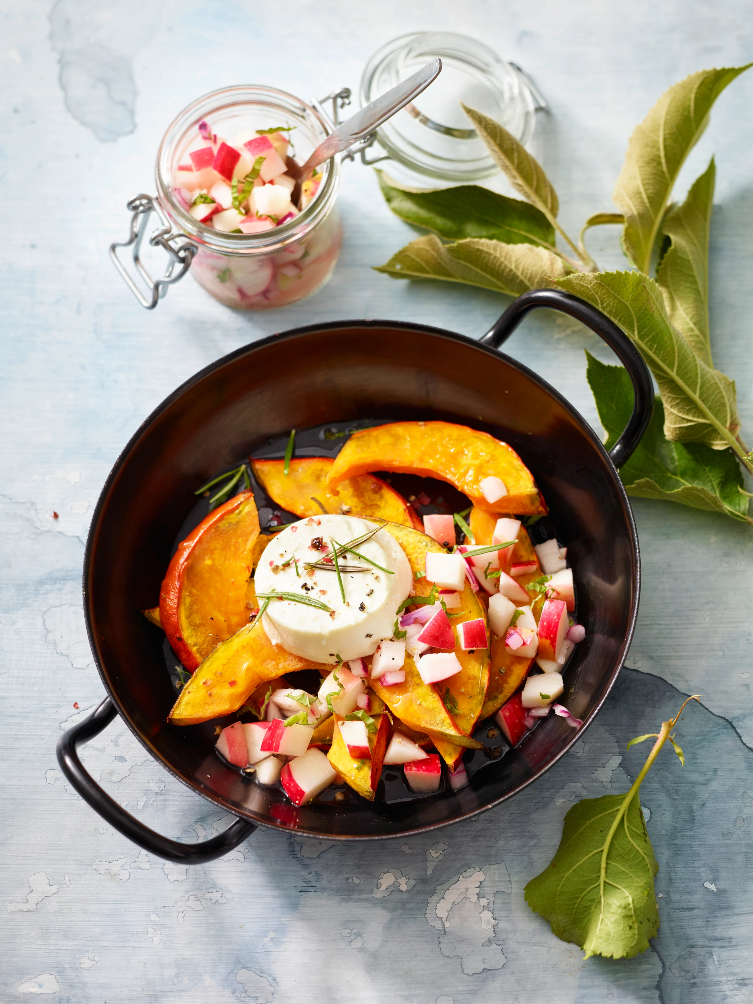 Ofenkürbis mit Ziegenkäse