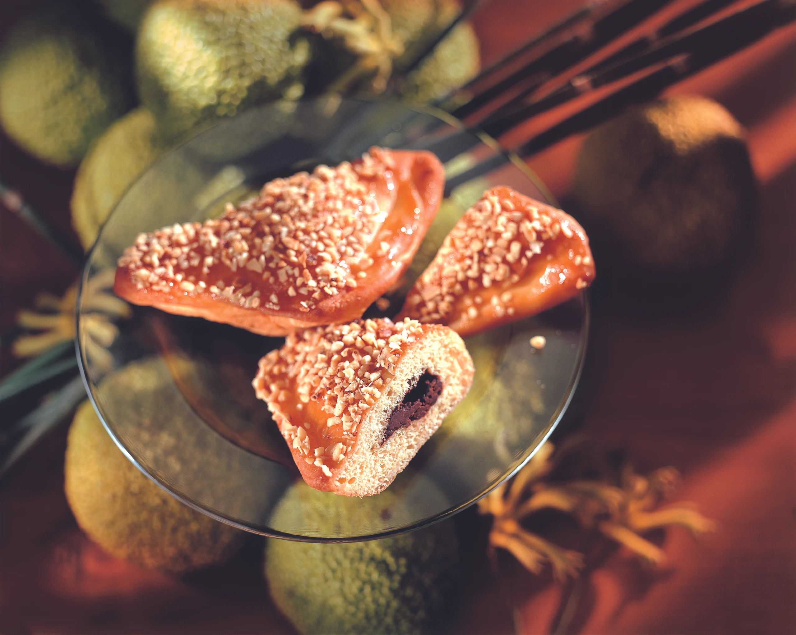 Nusskrapfen mit Nougatfülle