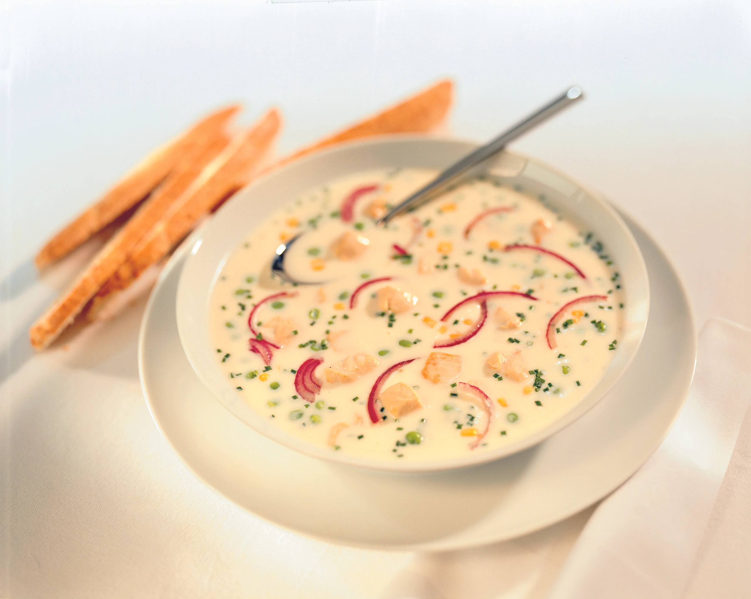 Hühnercremesuppe mit Gemüse