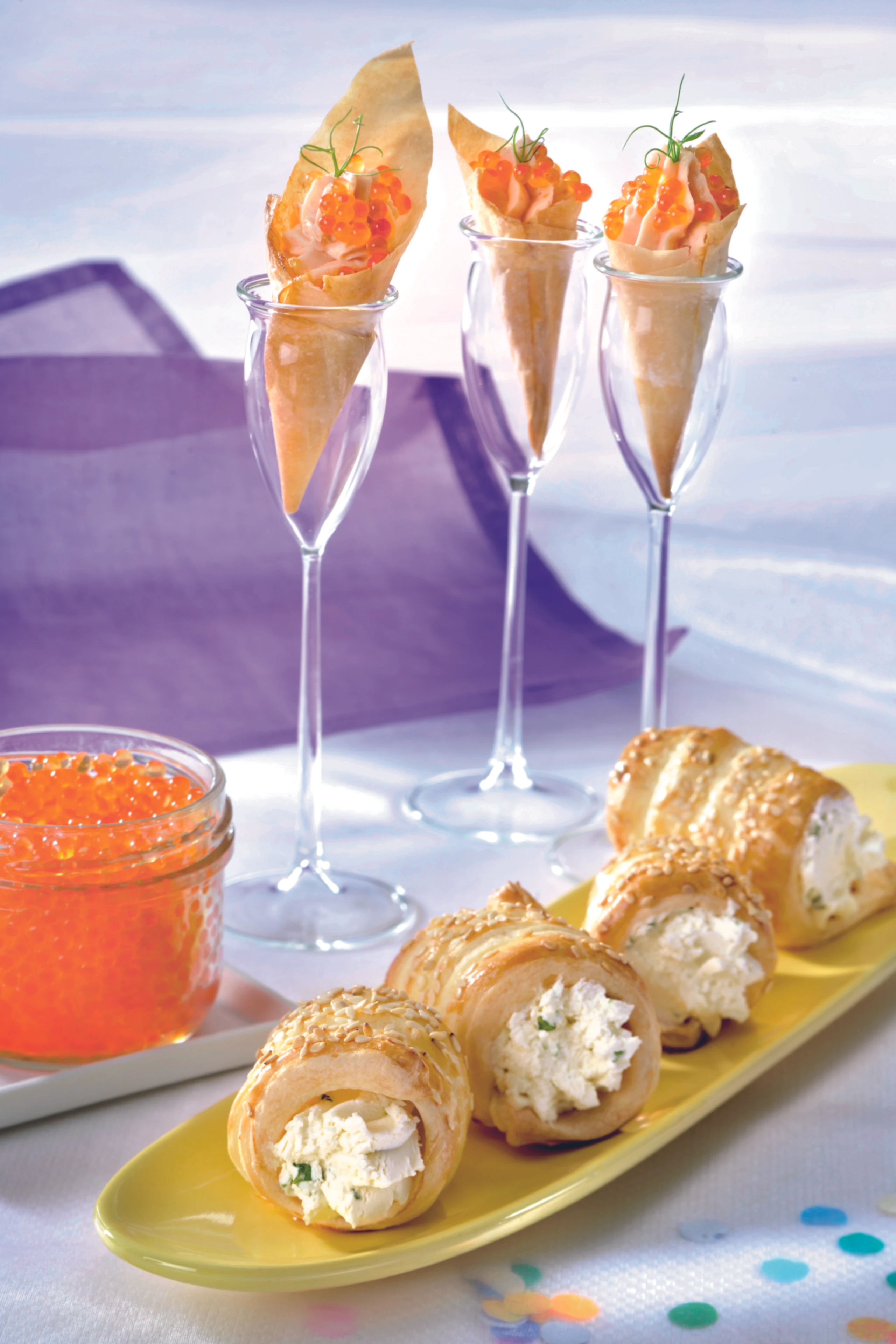 Lachsstanitzel mit Forellenkaviar