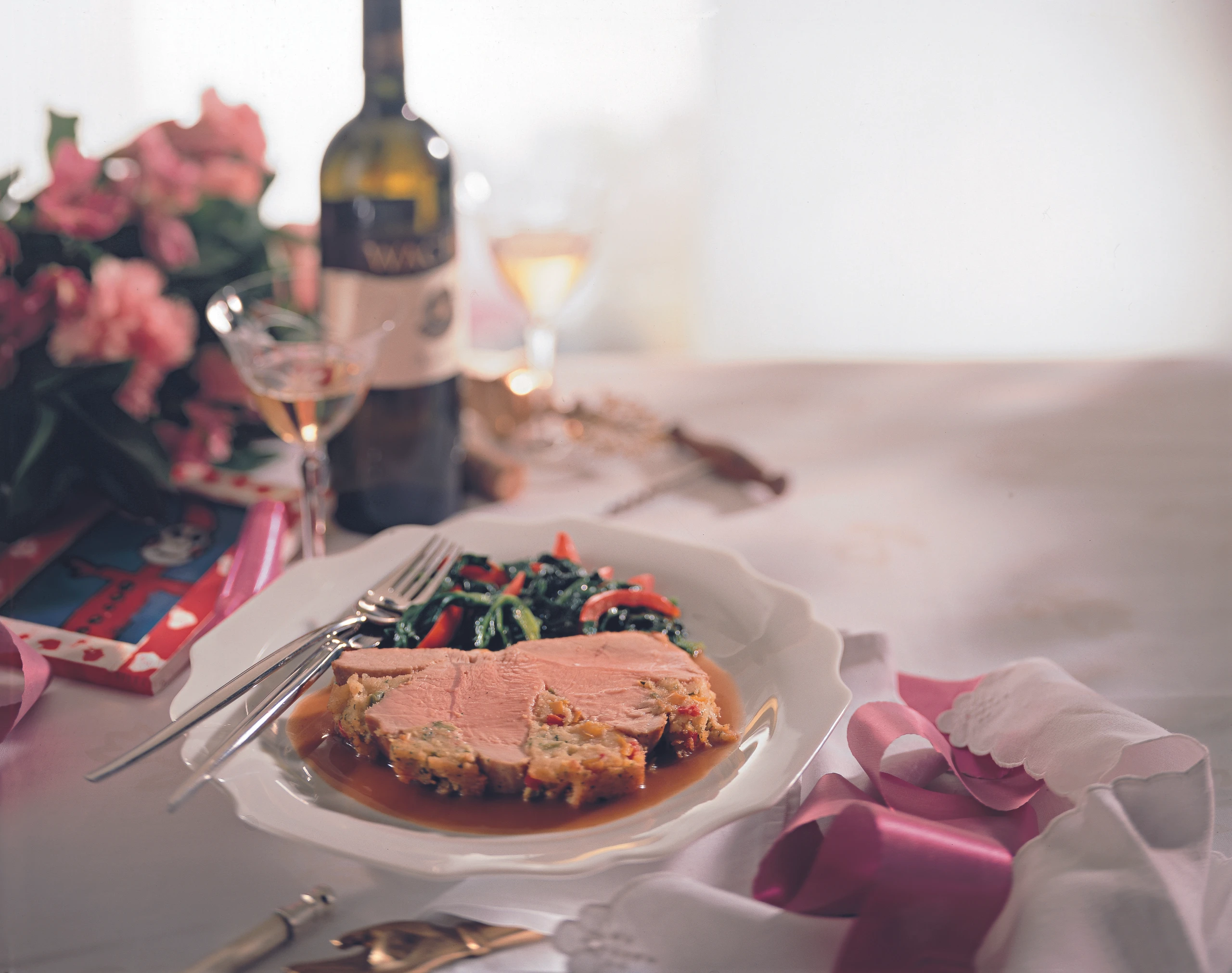 Kalbsnuss mit Paprika-Grießfülle