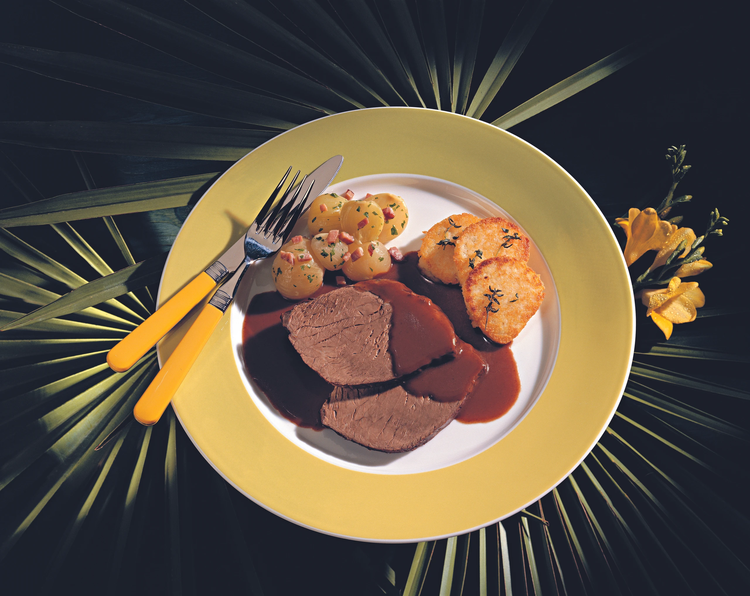 Marinierter Rindsbraten mit Grießdukaten