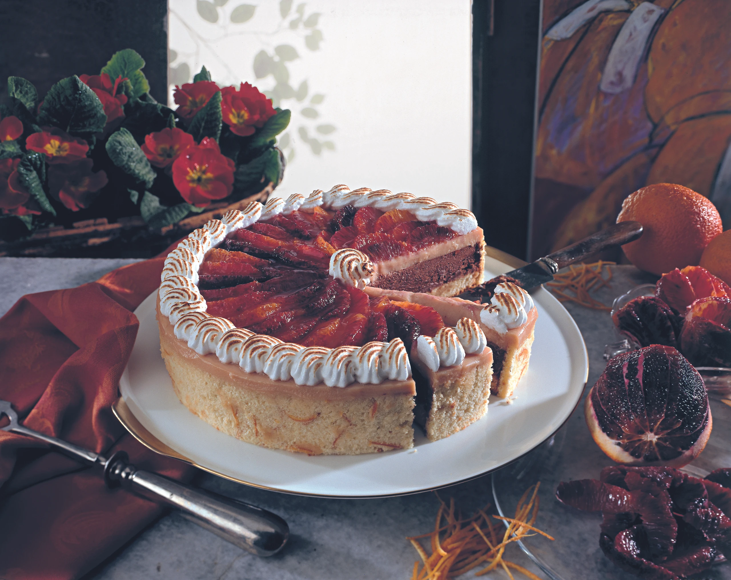 Blutorangentorte mit Schokoladecreme