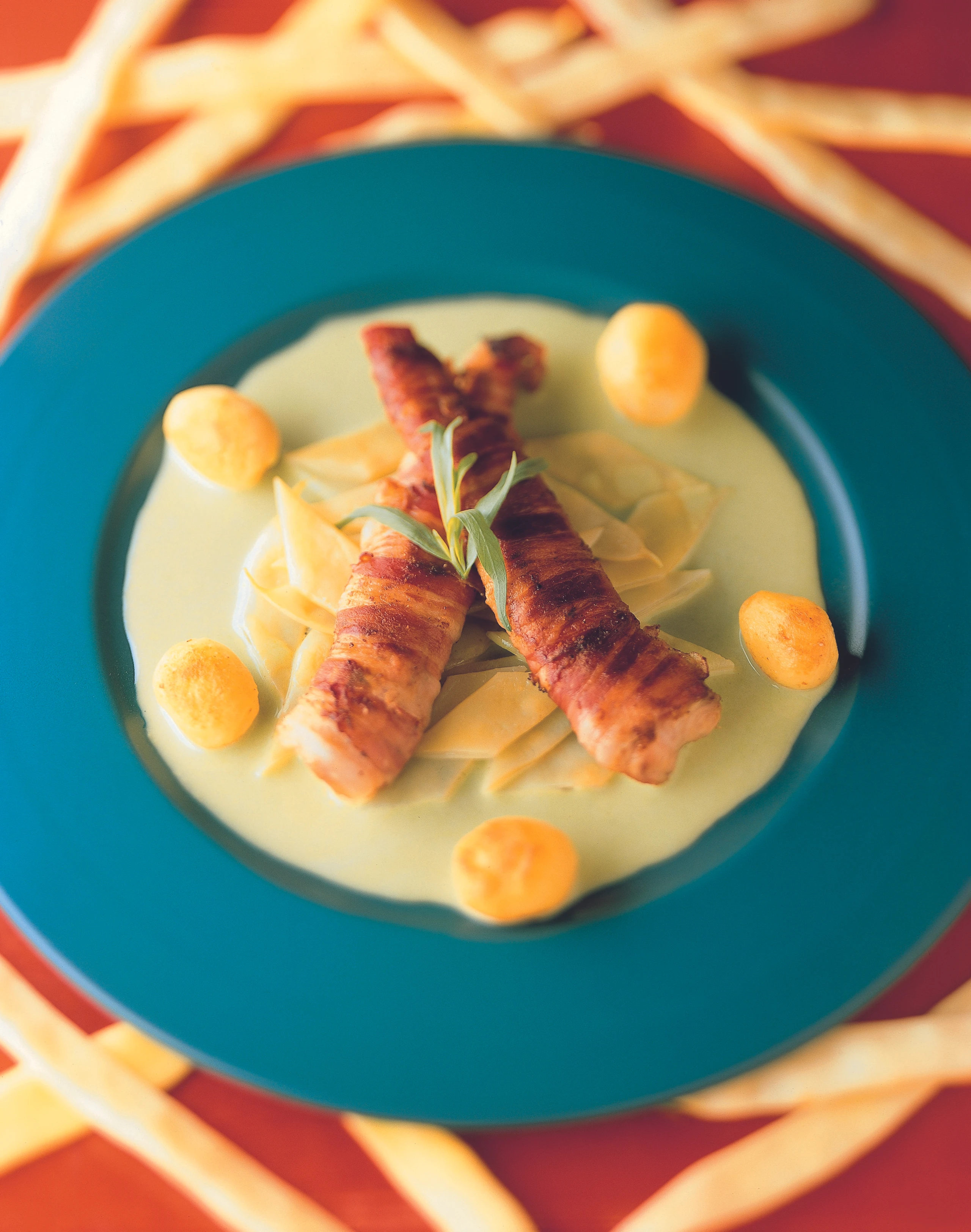 Welsfilet im Speckmantel