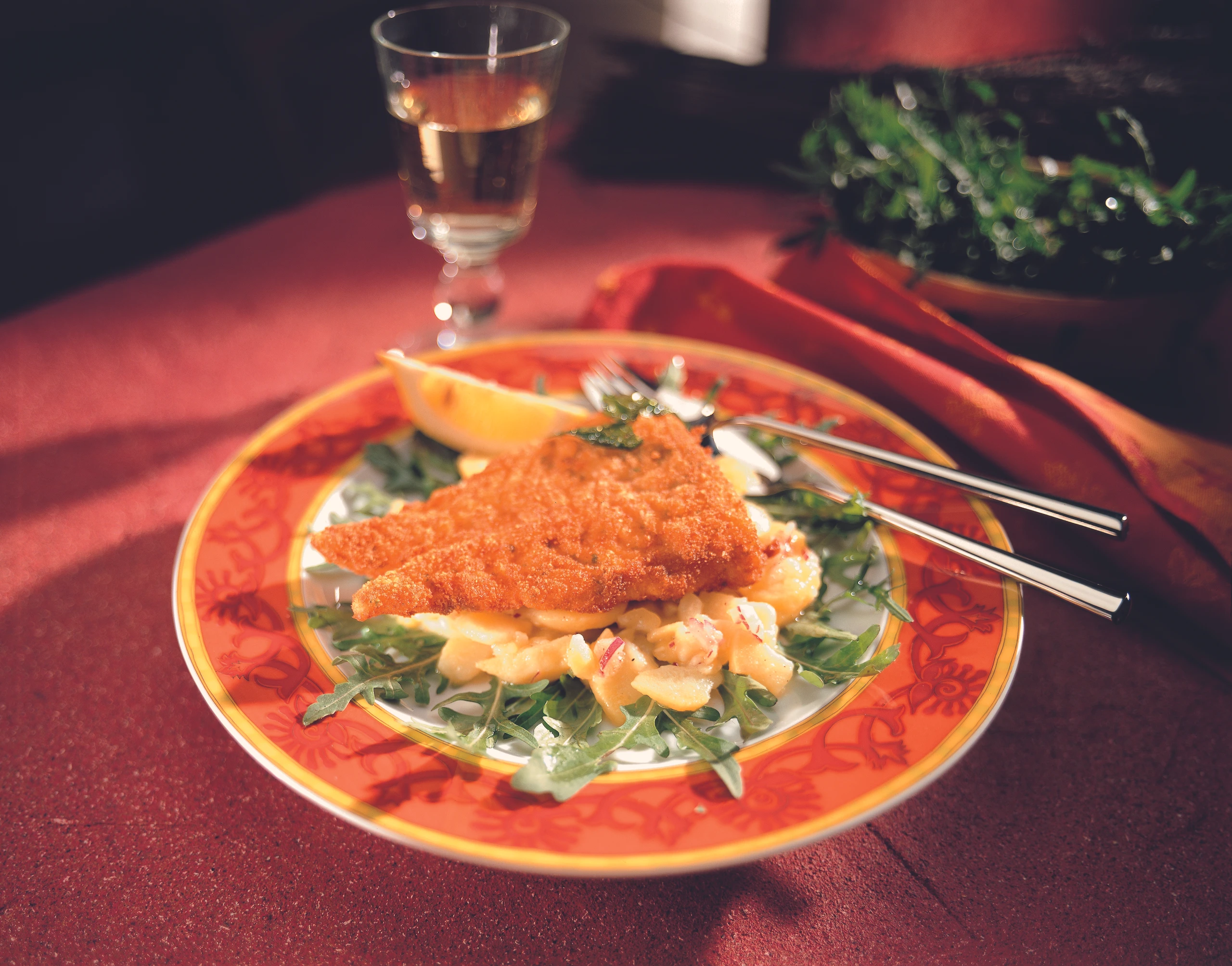 Kabeljaufilet in der Kräuterpanade