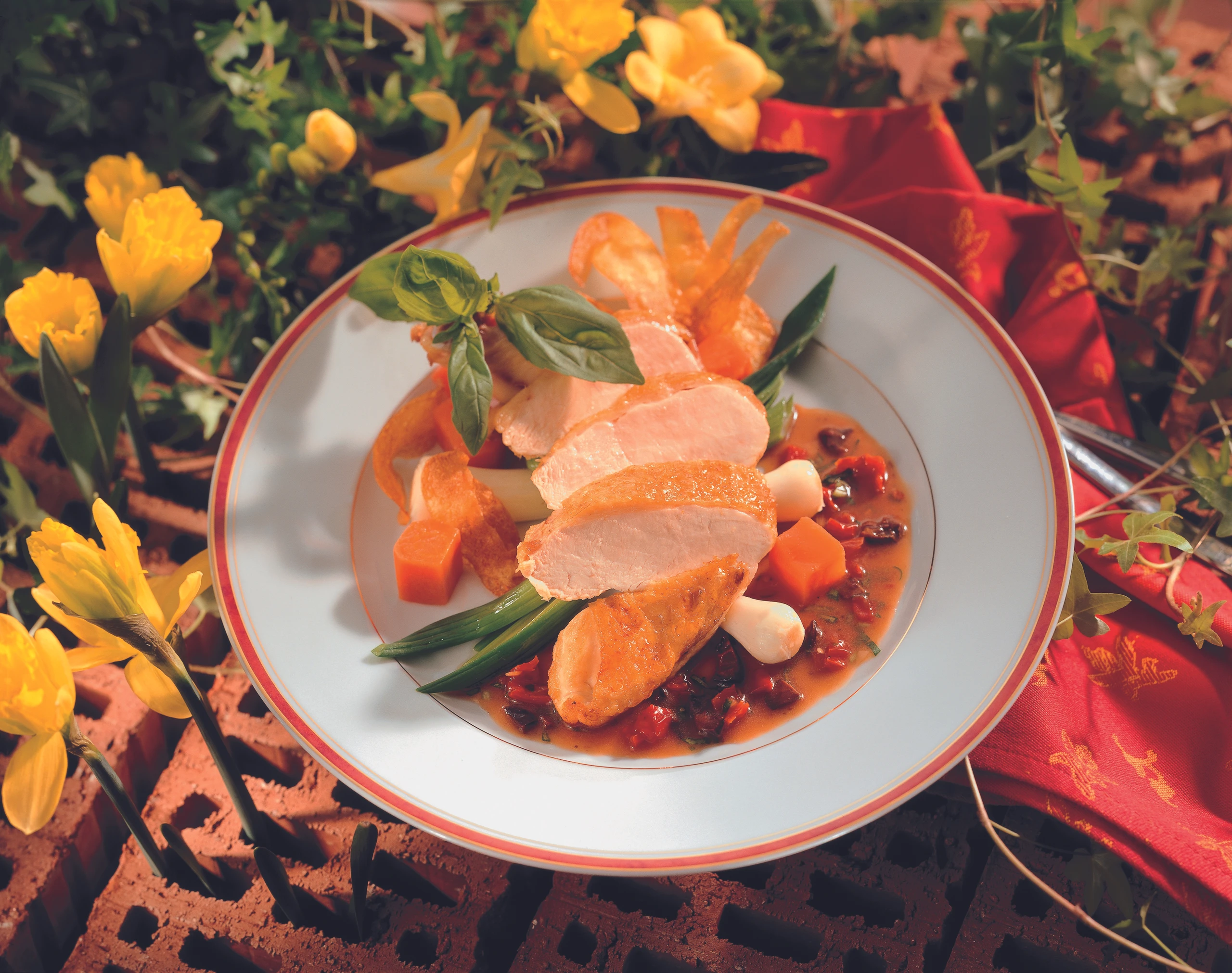 Hühnerbrust auf Oliven-Paradeis-Sauce