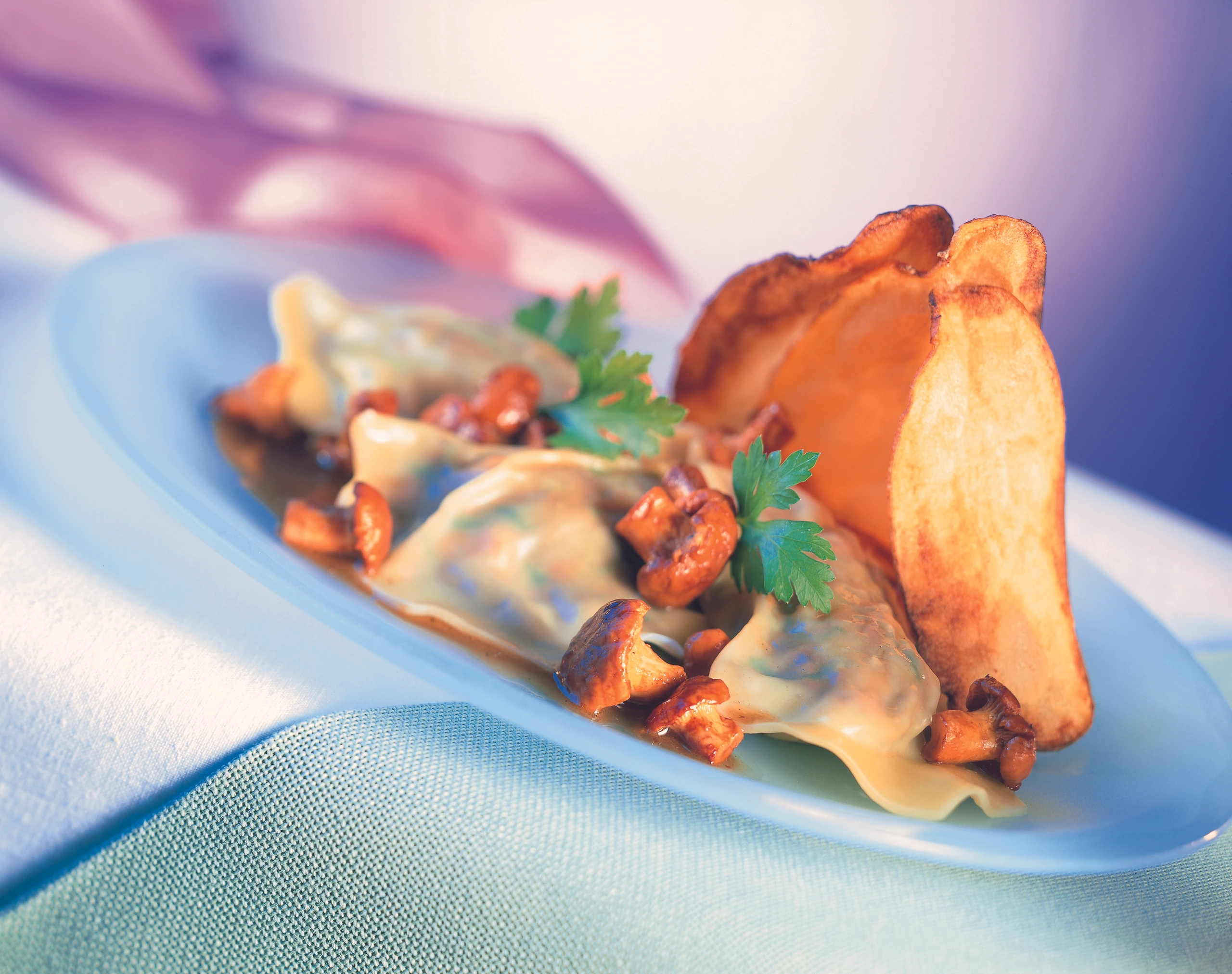 Eierschwammerl-Erdäpfeltascherln