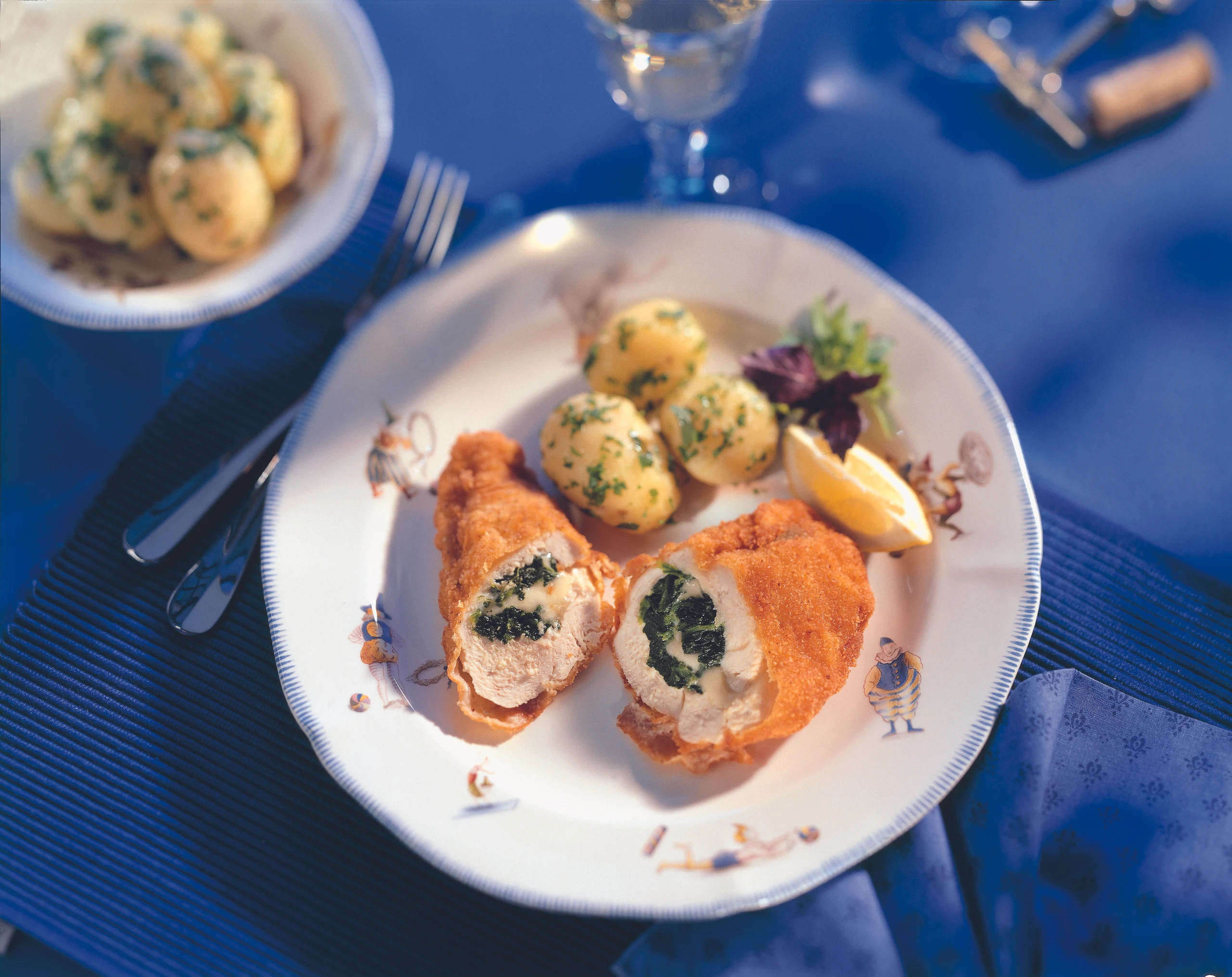 Hühnerschnitzel mit Spinat-Mozzarella-Fülle