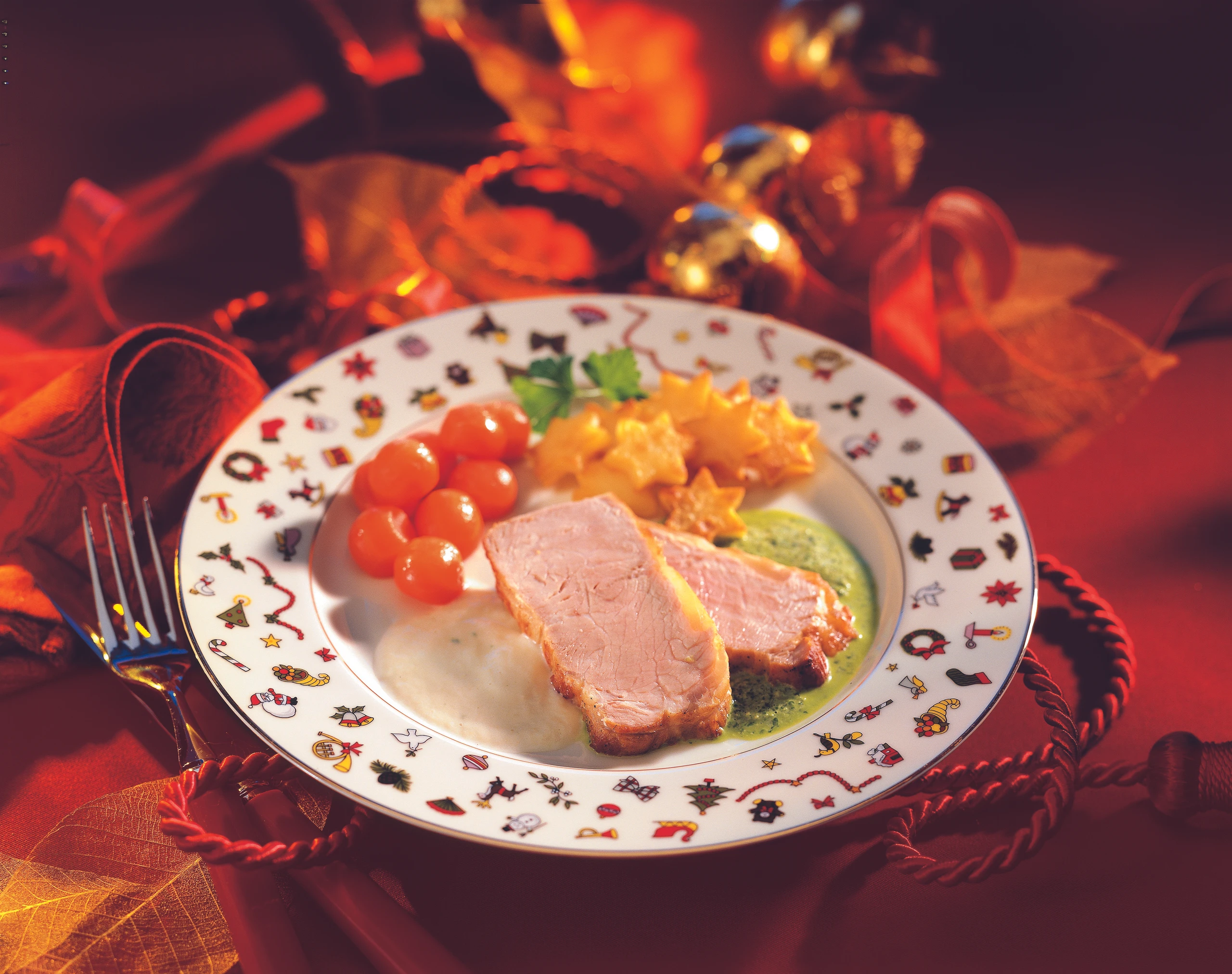 Kalbsbraten mit zweierlei Petersilsaucen