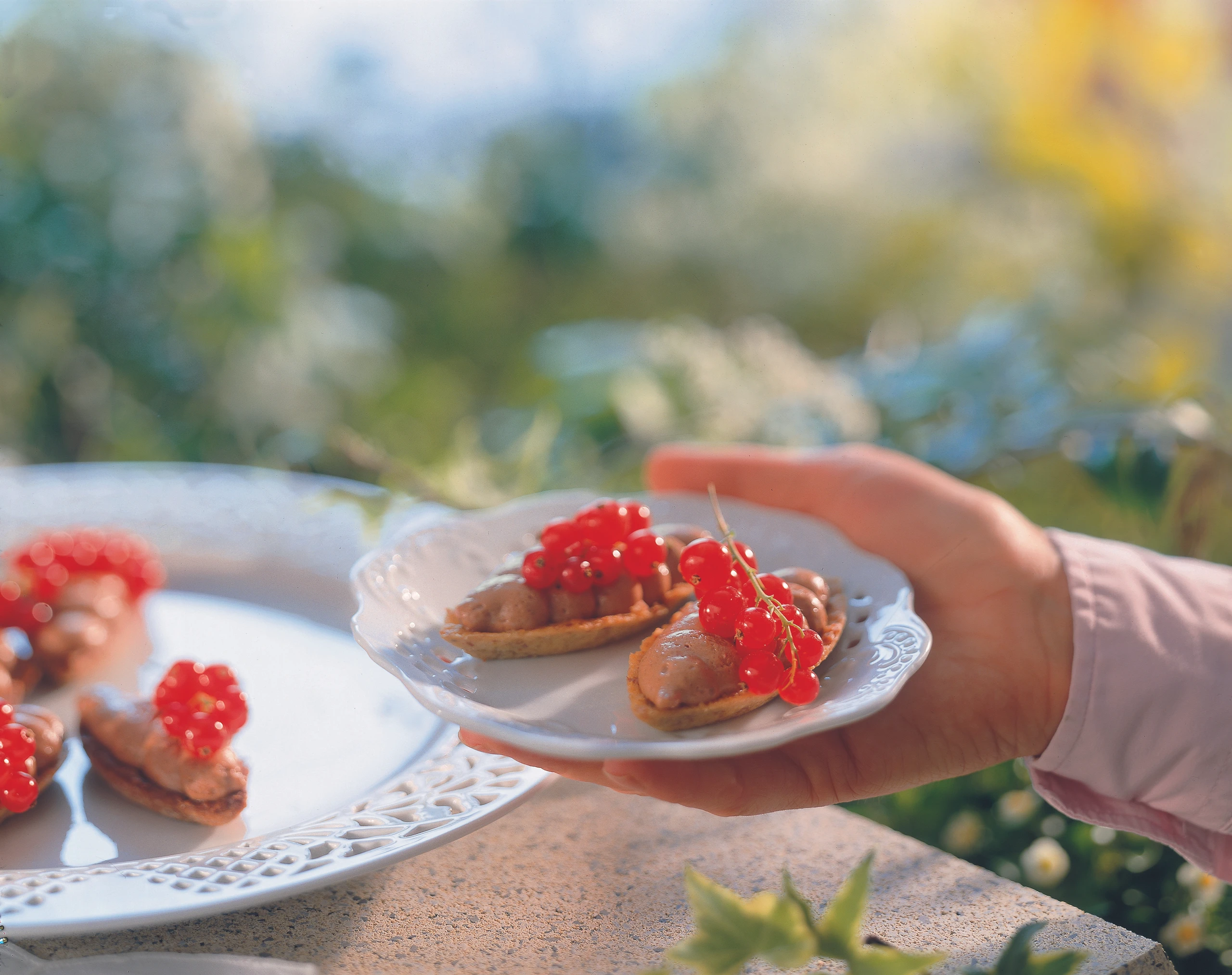 Nougatschifferl mit Ribiseln