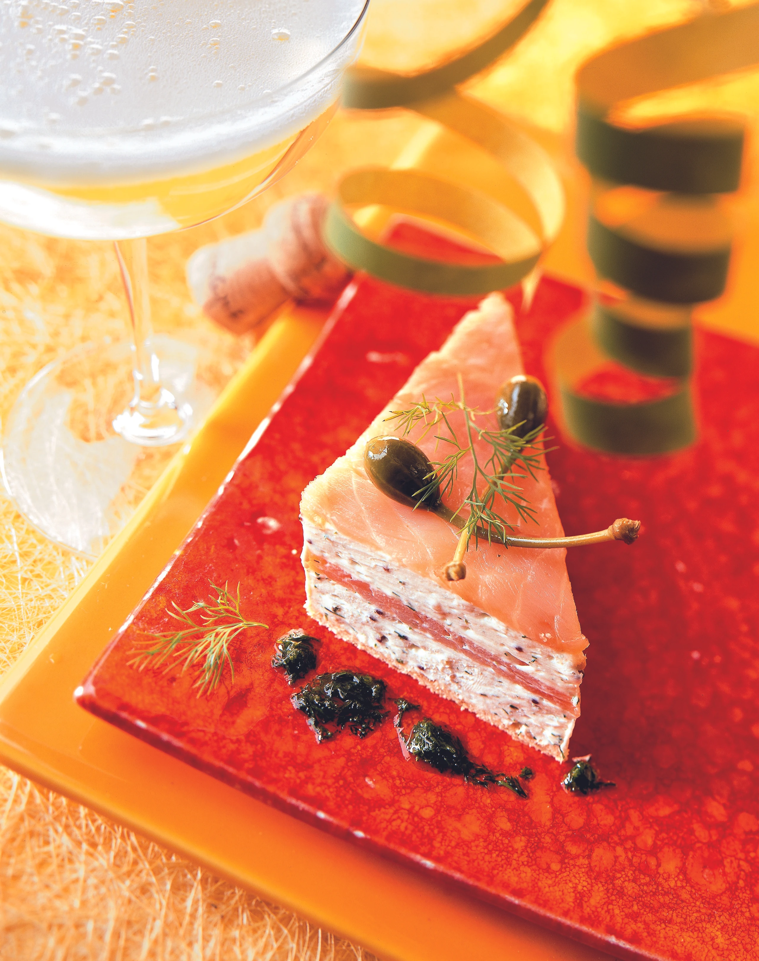 Räucherlachs-Schnitte mit Dillsauce