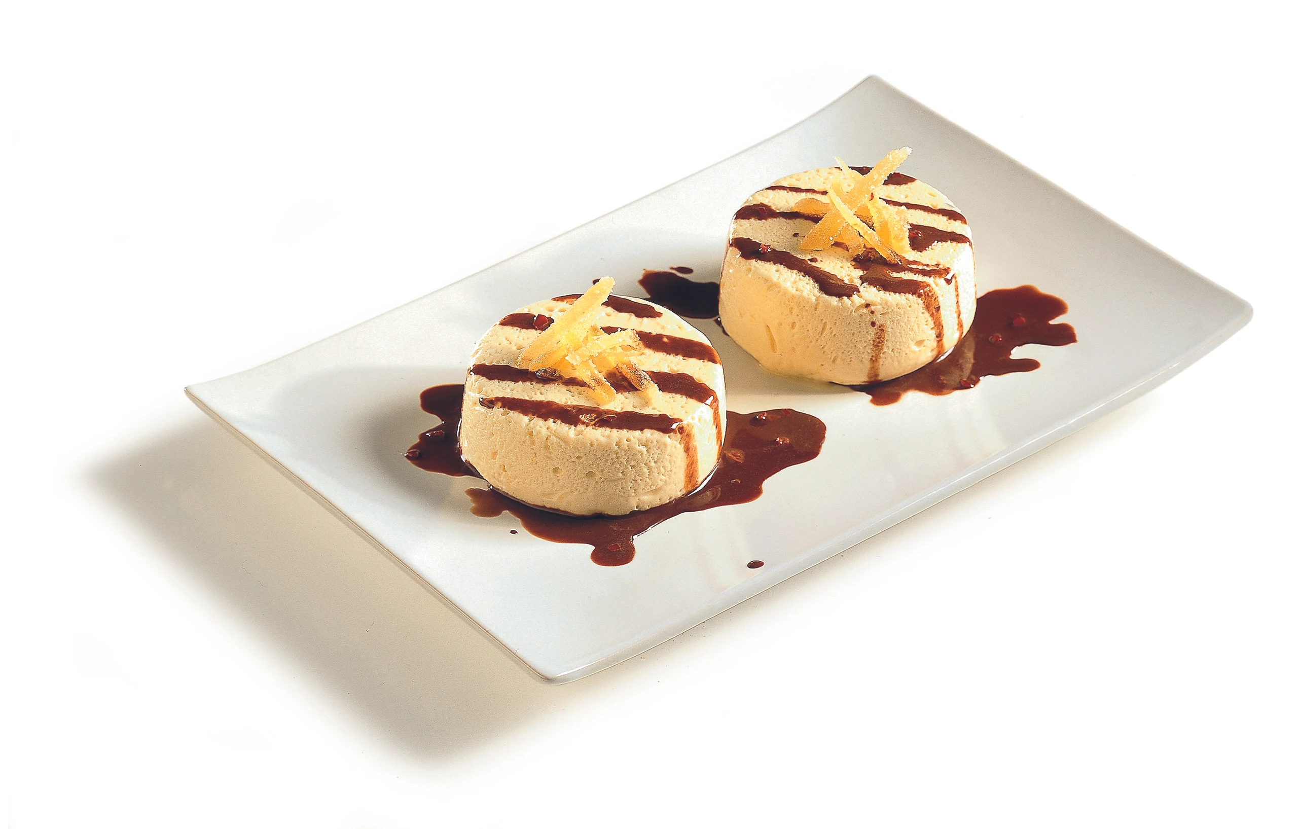 Ingwercreme mit Schokoladesauce