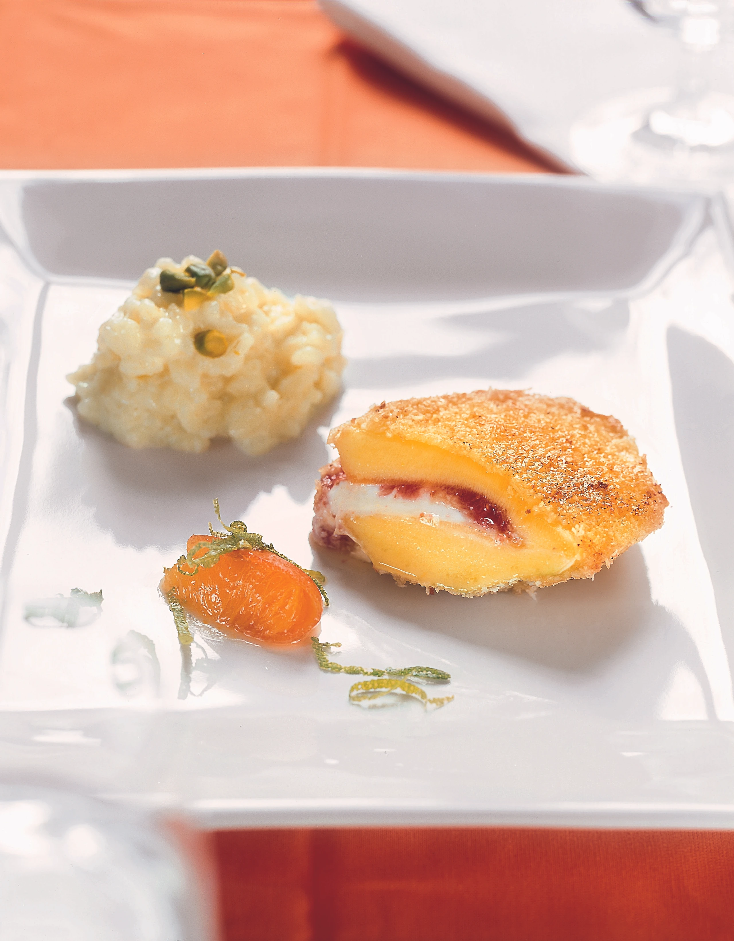 Mango-Cordon-bleu mit Milchreis