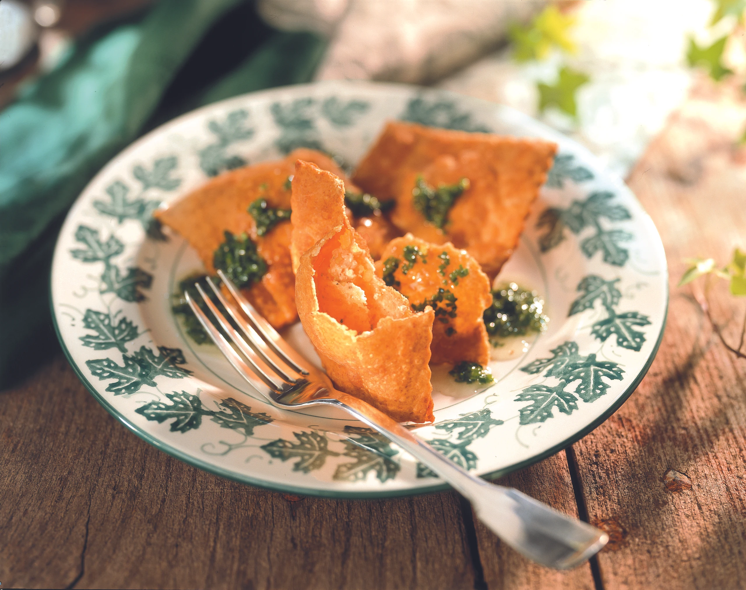 Südtiroler Tirteln mit Topfenfülle und Schnittlauch-Vinaigrette