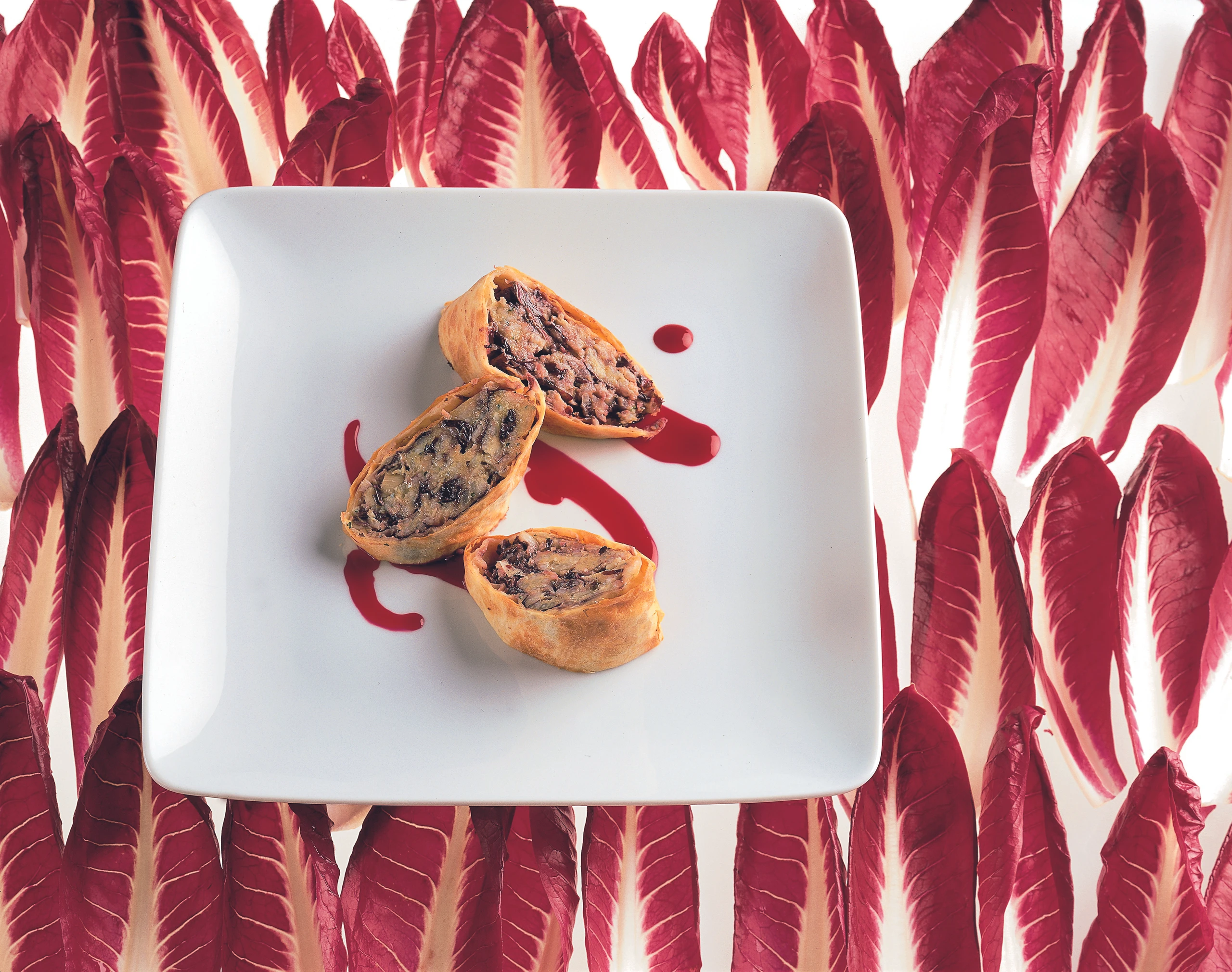 Radicchio-Käsestrudel mit Reis