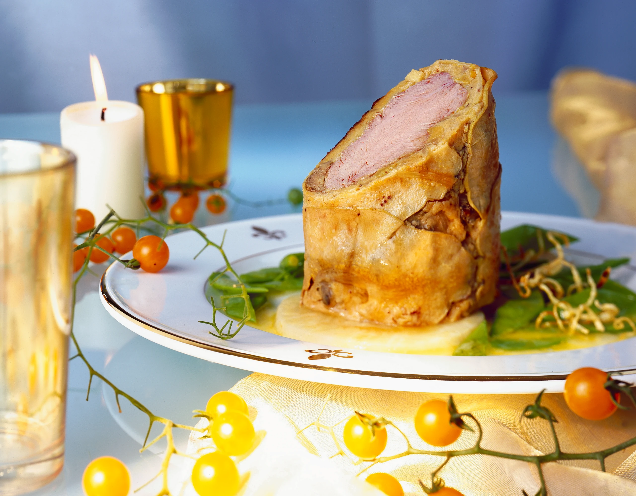 Kalbsfilet mit Entenleber-Quittenhülle