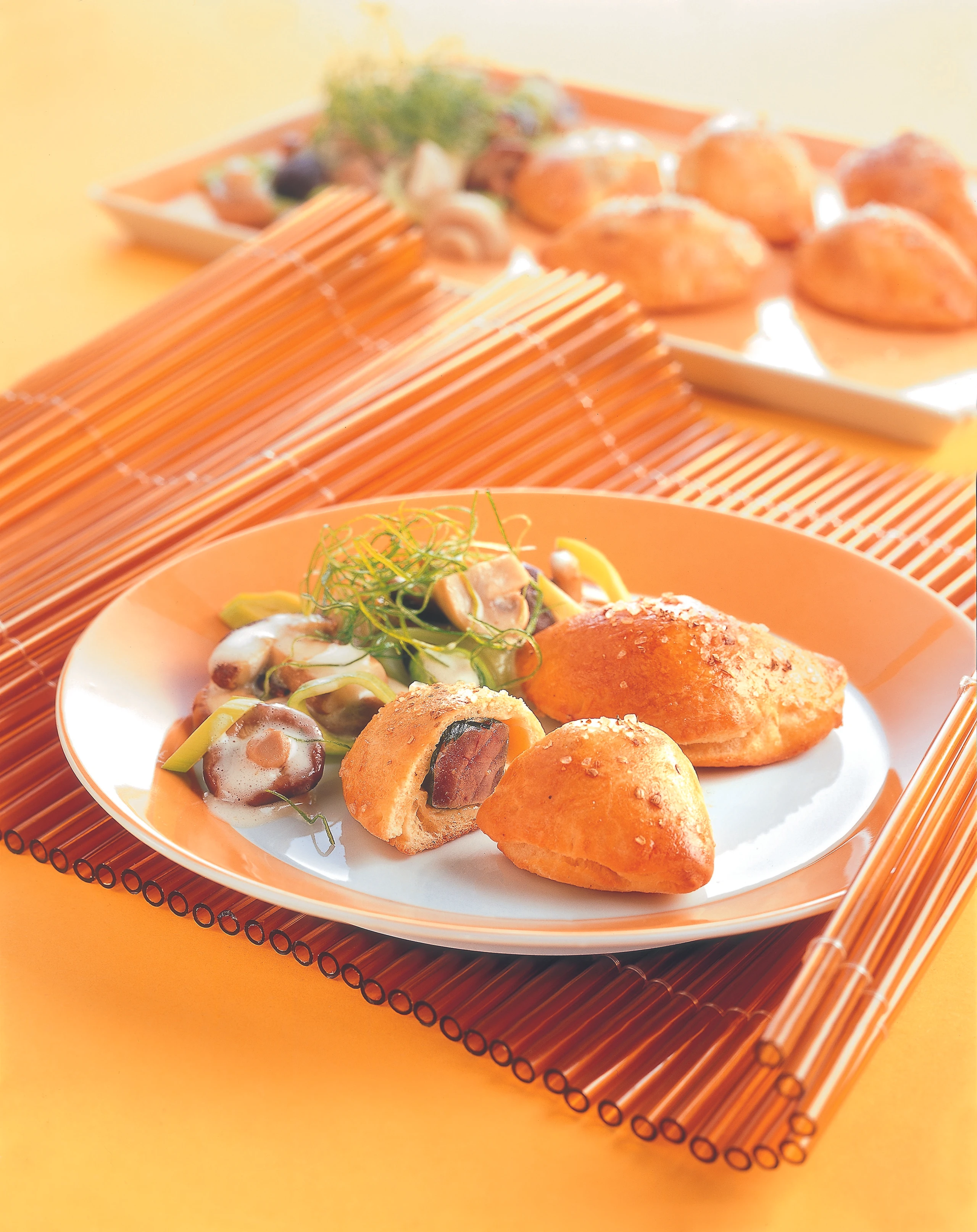 Thunfischtascherl mit Creme-Pilzen